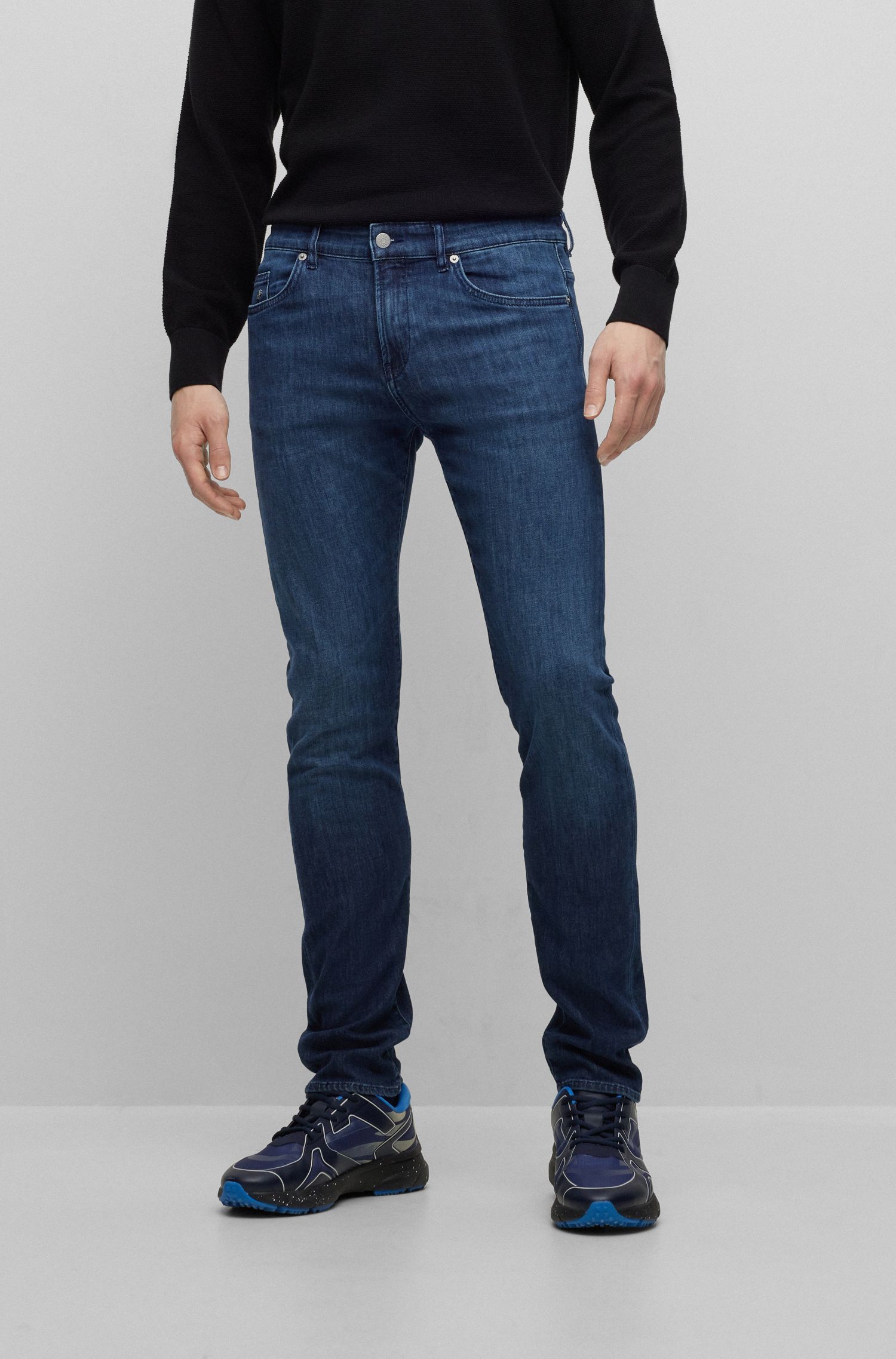 BOSS - Quần jeans dáng ôm slim fit từ denim Ý