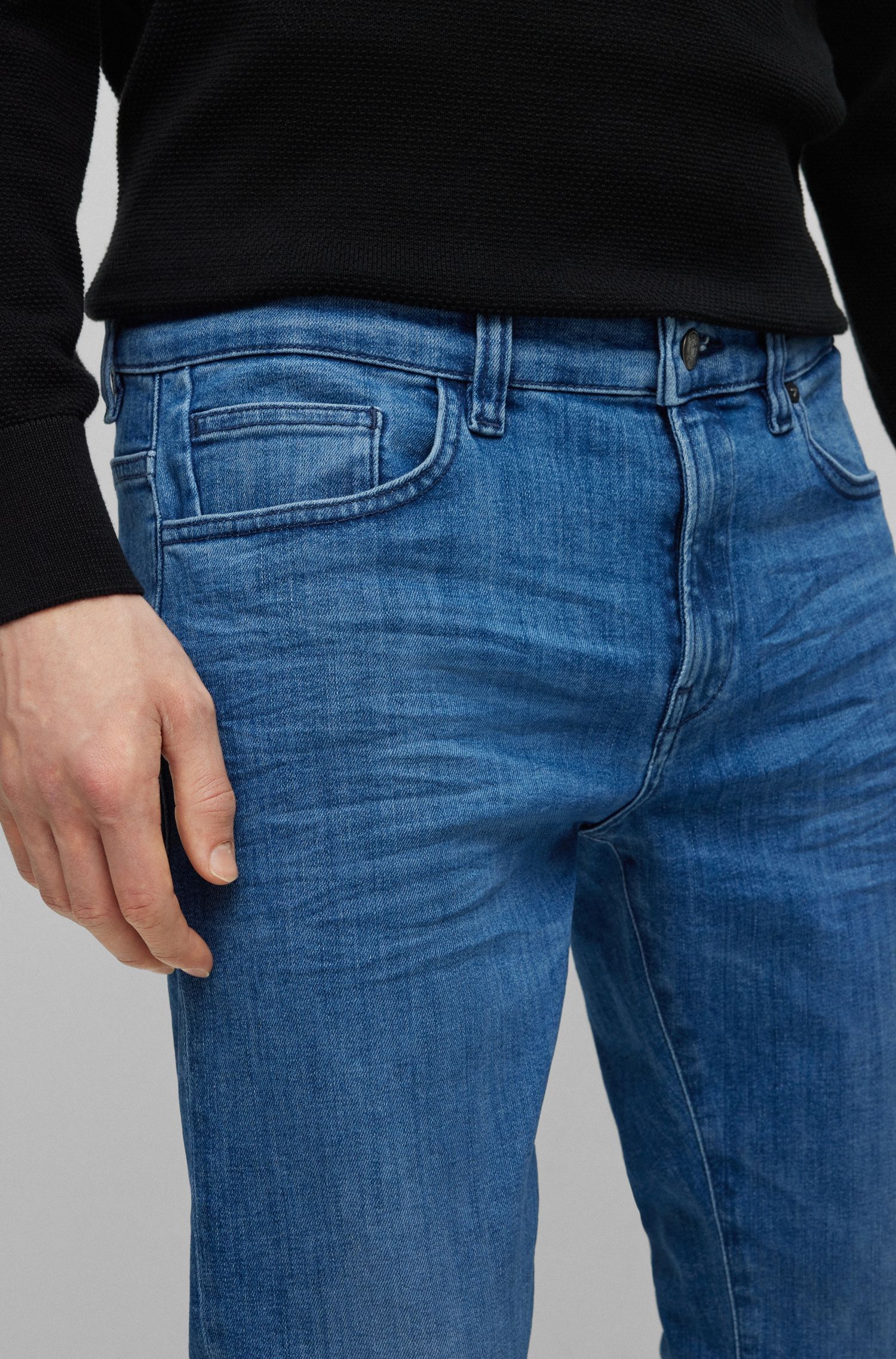 BOSS - Quần jeans P-Delaware chất cotton pha sợi co giãn