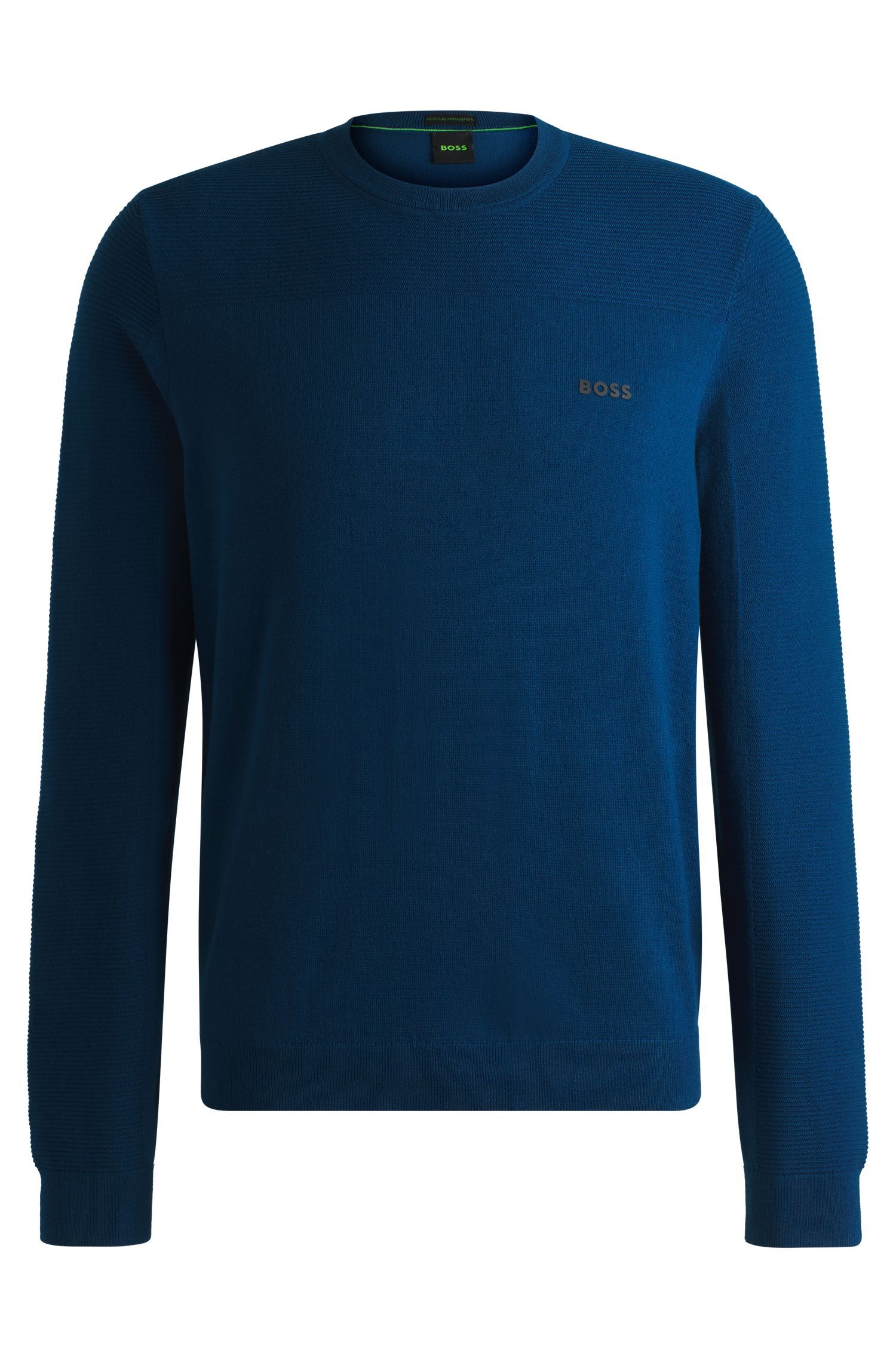BOSS - Áo sweater cổ tròn với logo từ vải dry-flex thoáng khí