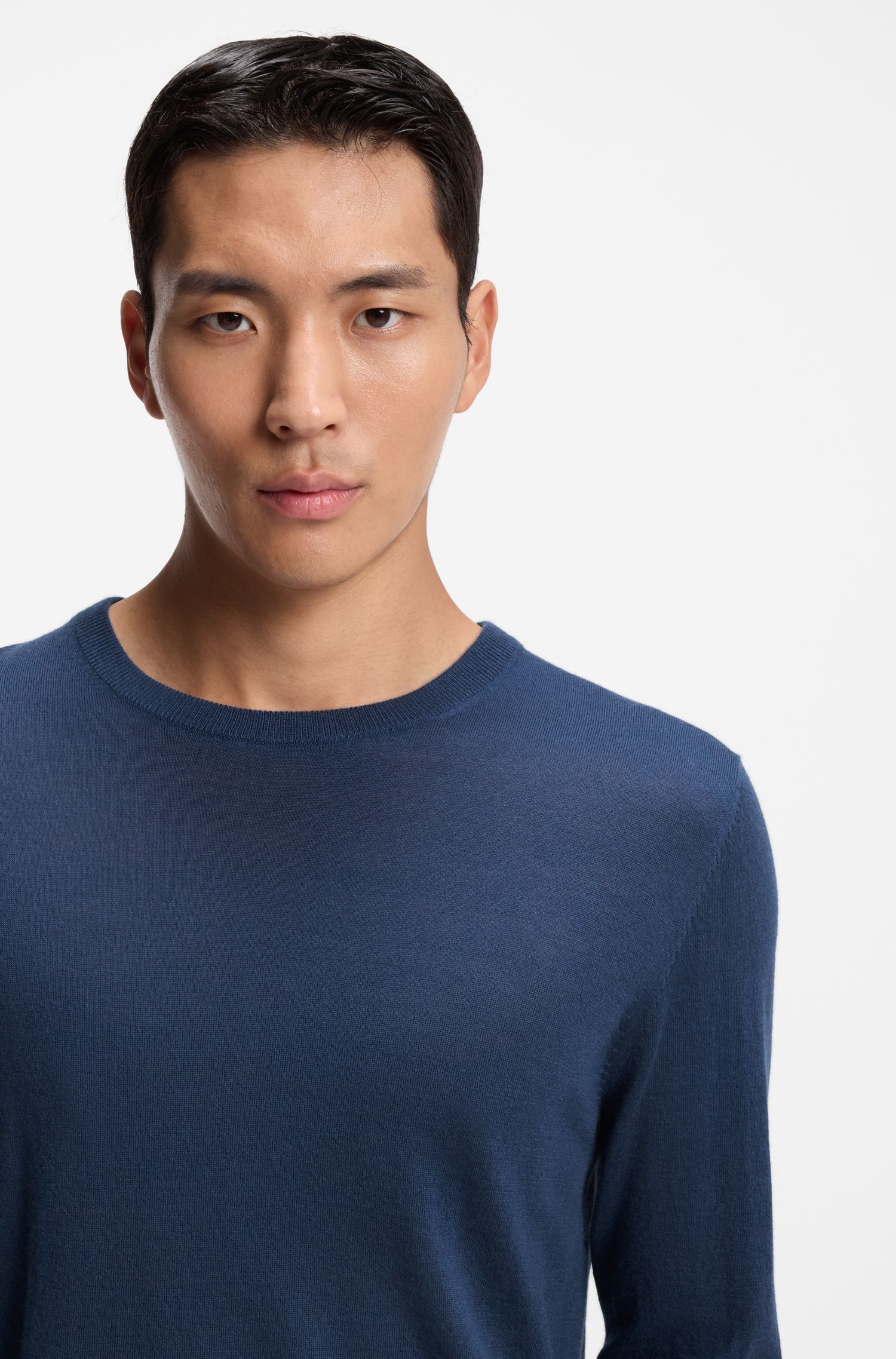 BOSS - Áo len cashmere dáng regular fit