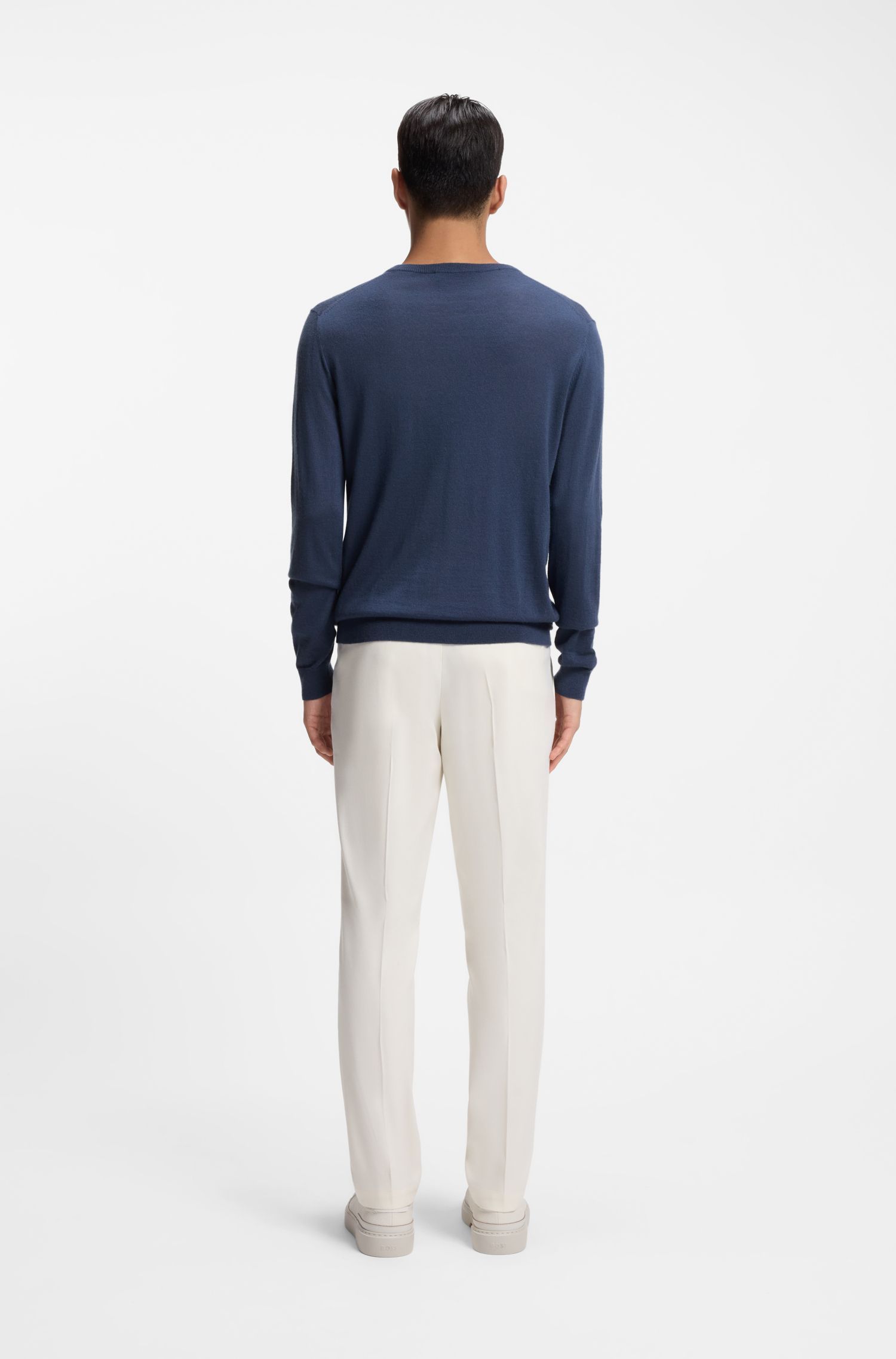 BOSS - Áo len cashmere dáng regular fit