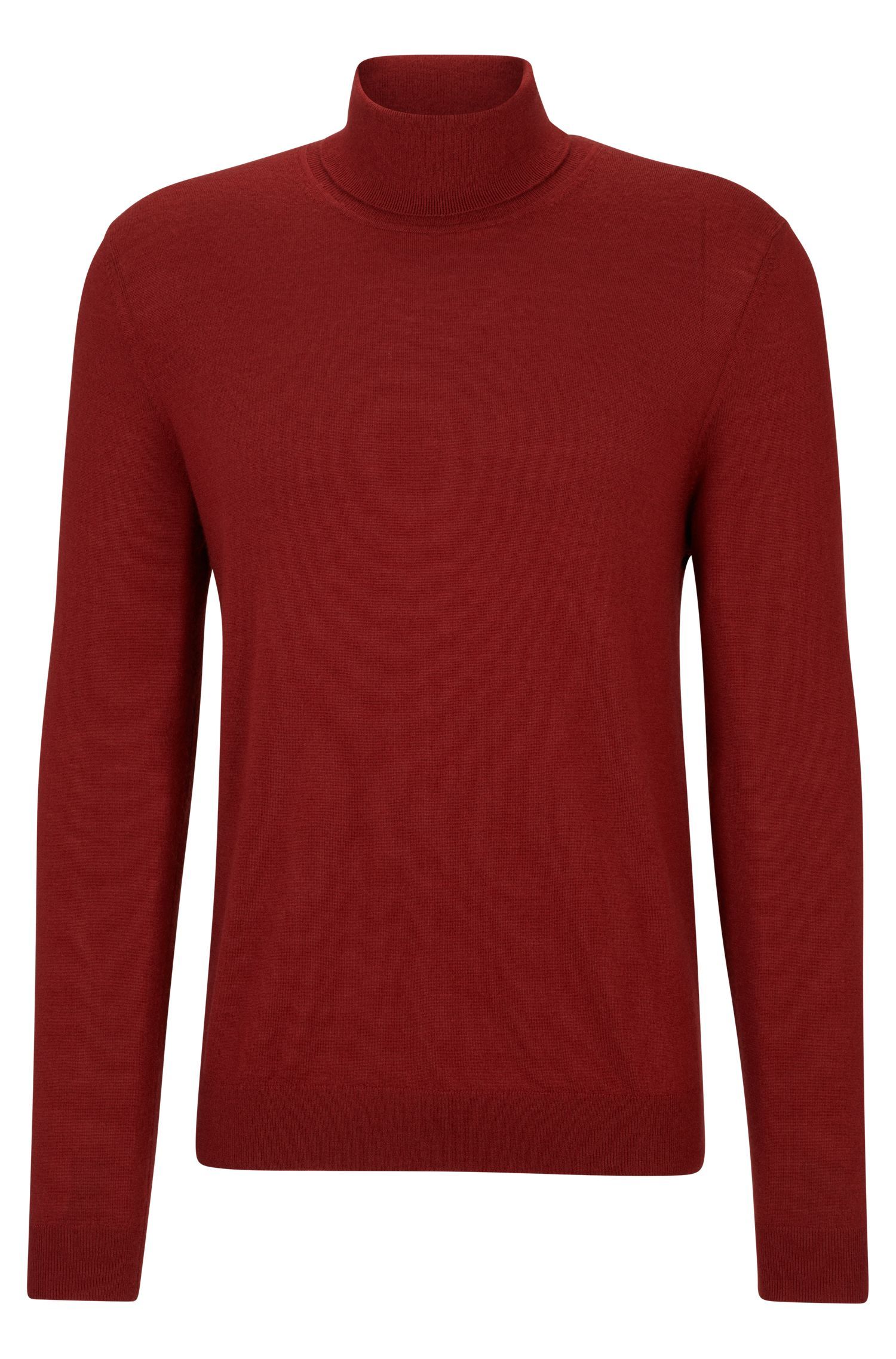 BOSS - Áo sweater cổ lọ vải cashmere