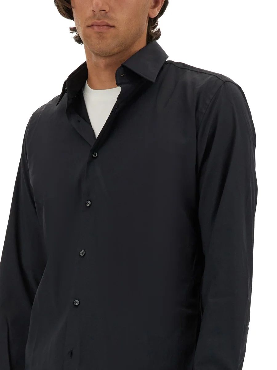 BOSS - Áo sơ mi dáng ôm slim fit vải twill co giãn