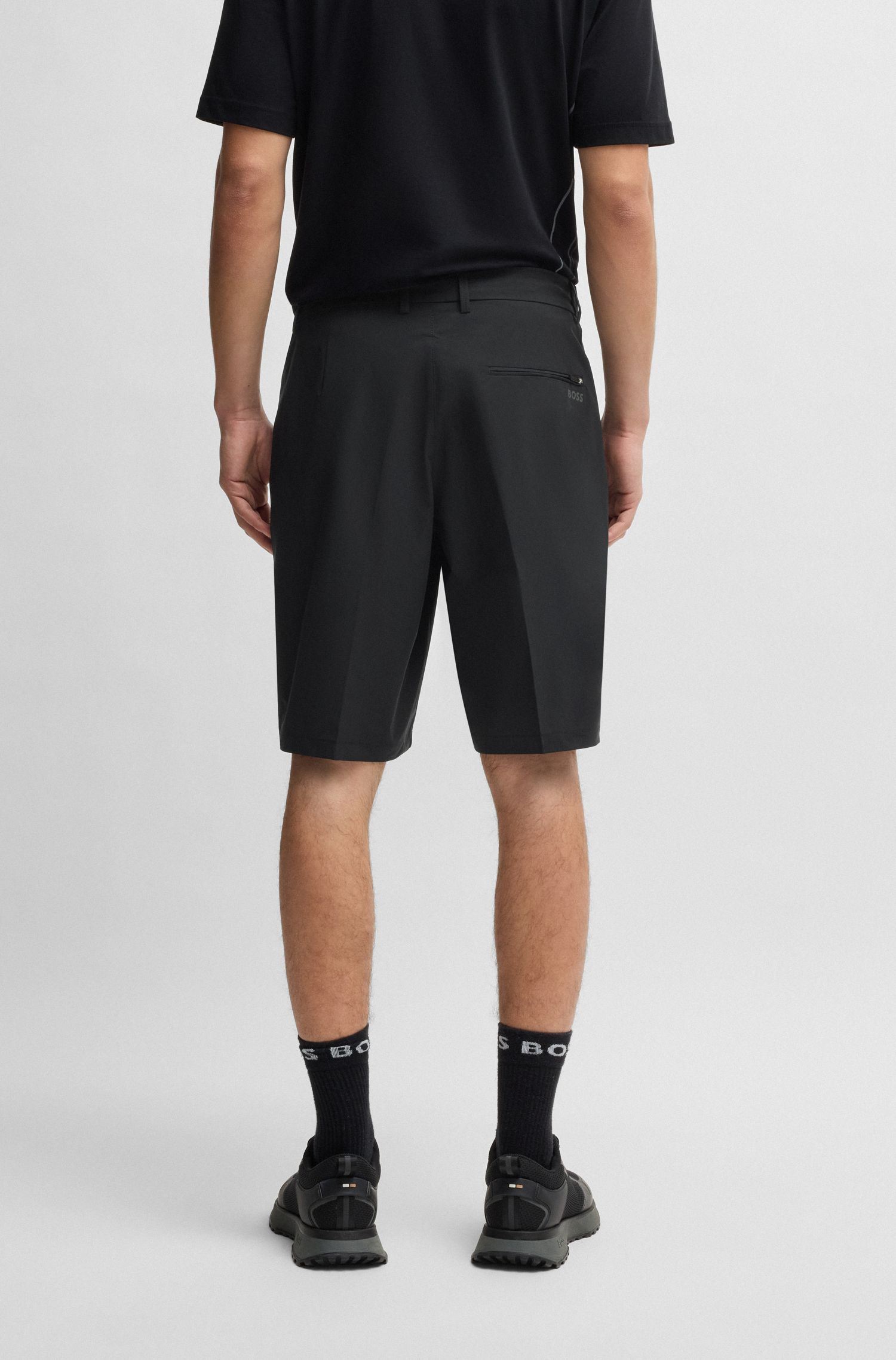 BOSS - Quần chinos dáng ôm slim fit vải poplin