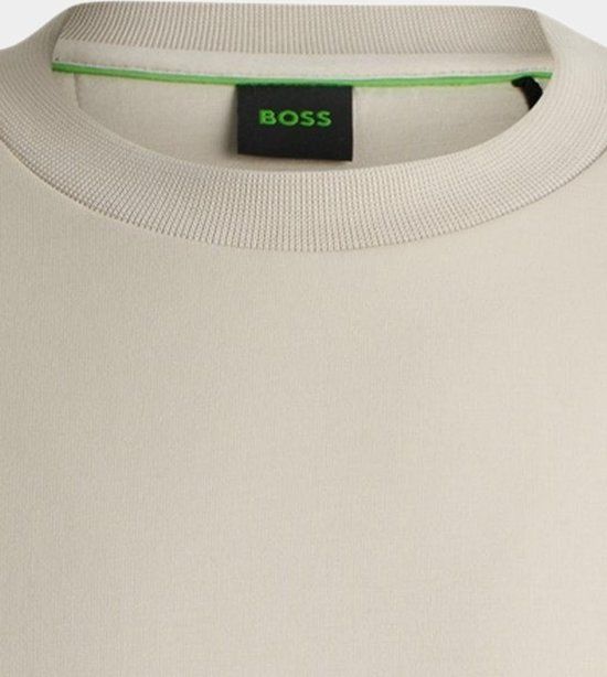 BOSS - Áo nỉ chất cotton co giãn với logo sandwich