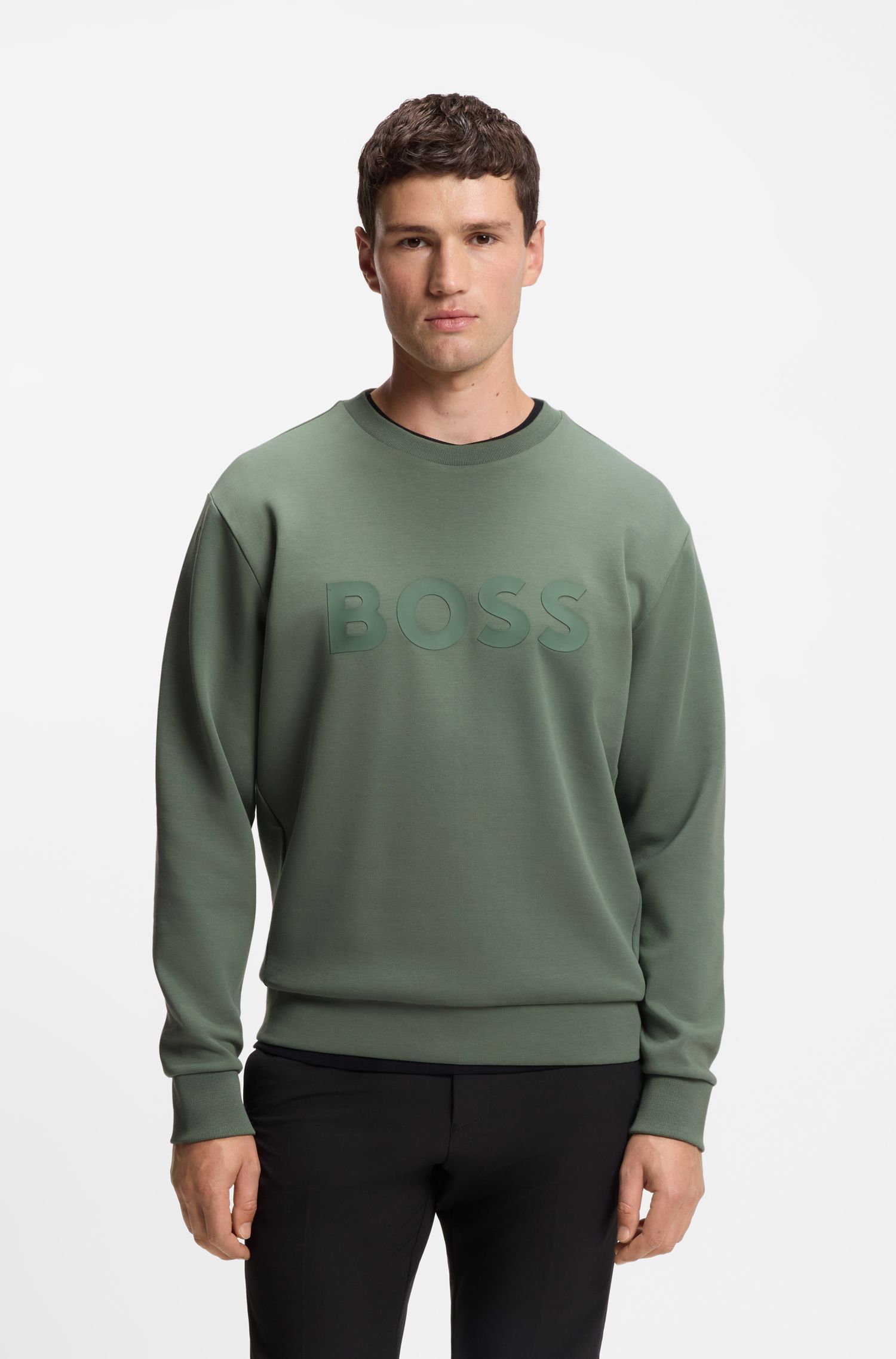 Áo nỉ chất cotton co giãn với logo sandwich
