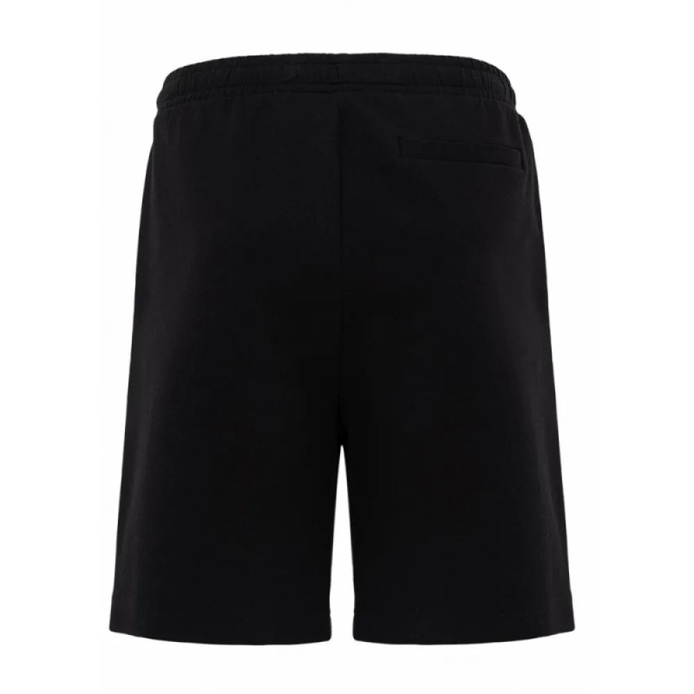 BOSS - Quần shorts regular-fit cotton có logo in chồng