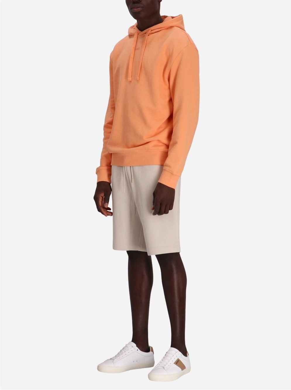 BOSS - Quần shorts regular-fit cotton có logo in chồng