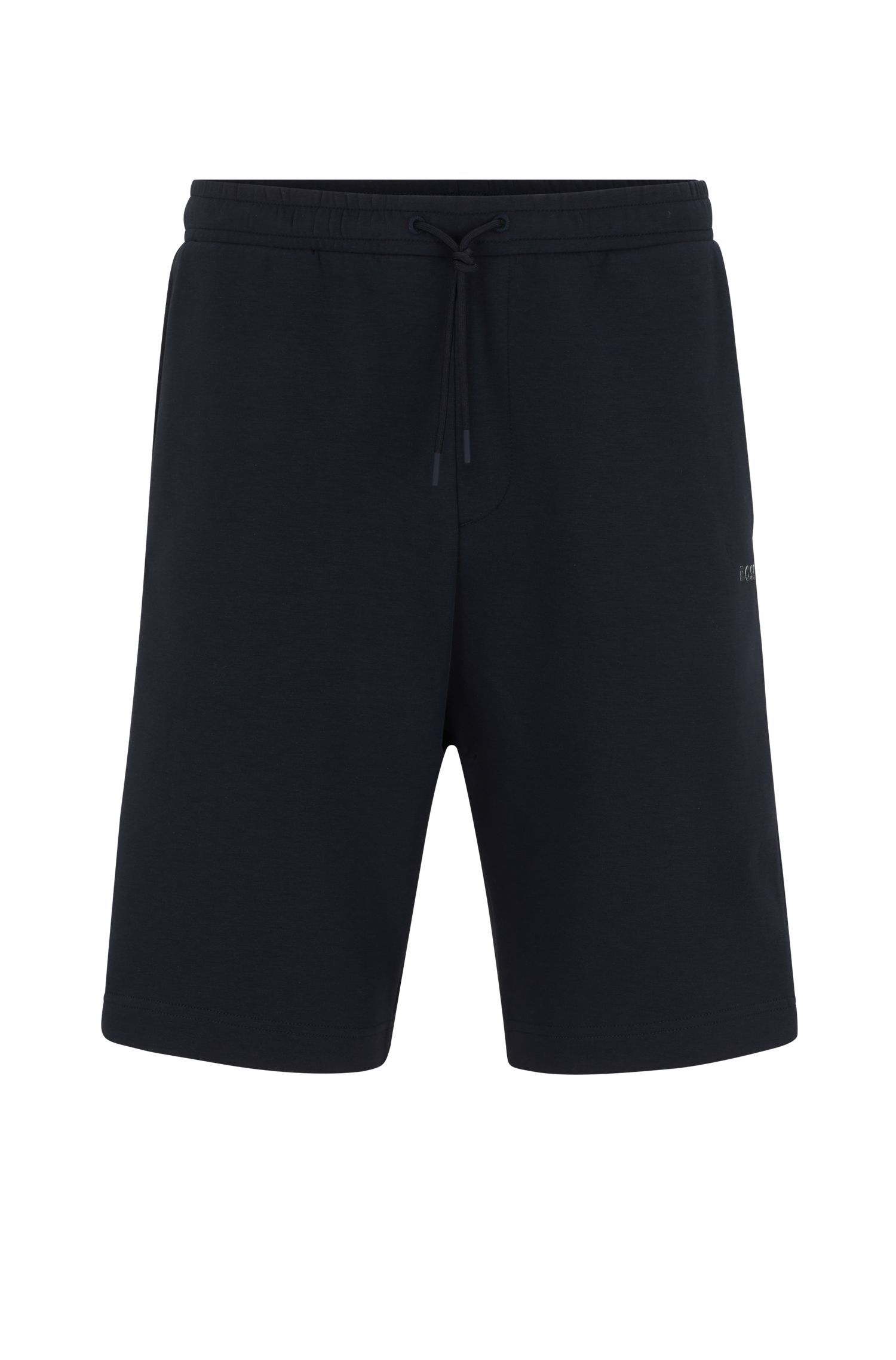 BOSS - Quần shorts regular-fit cotton có logo in chồng