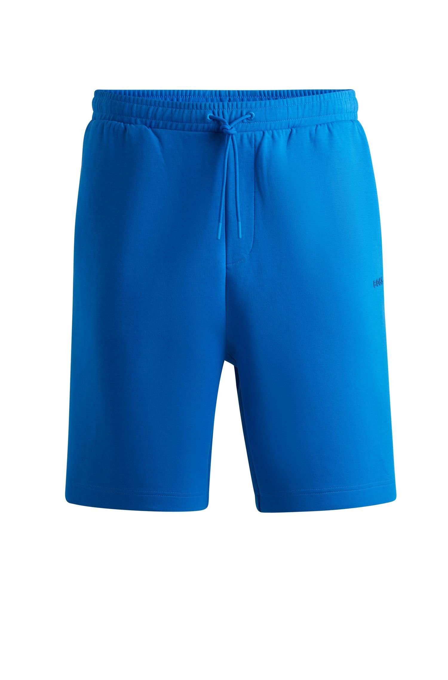 BOSS - Quần shorts regular-fit cotton có logo in chồng