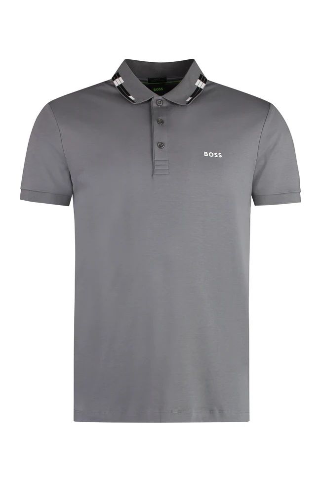 BOSS - Áo polo dáng ôm slim fit từ cotton interlock