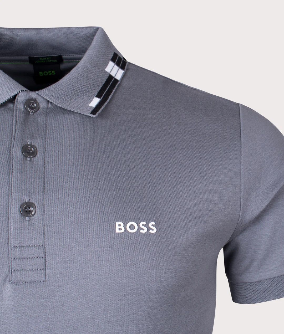 BOSS - Áo polo dáng ôm slim fit từ cotton interlock
