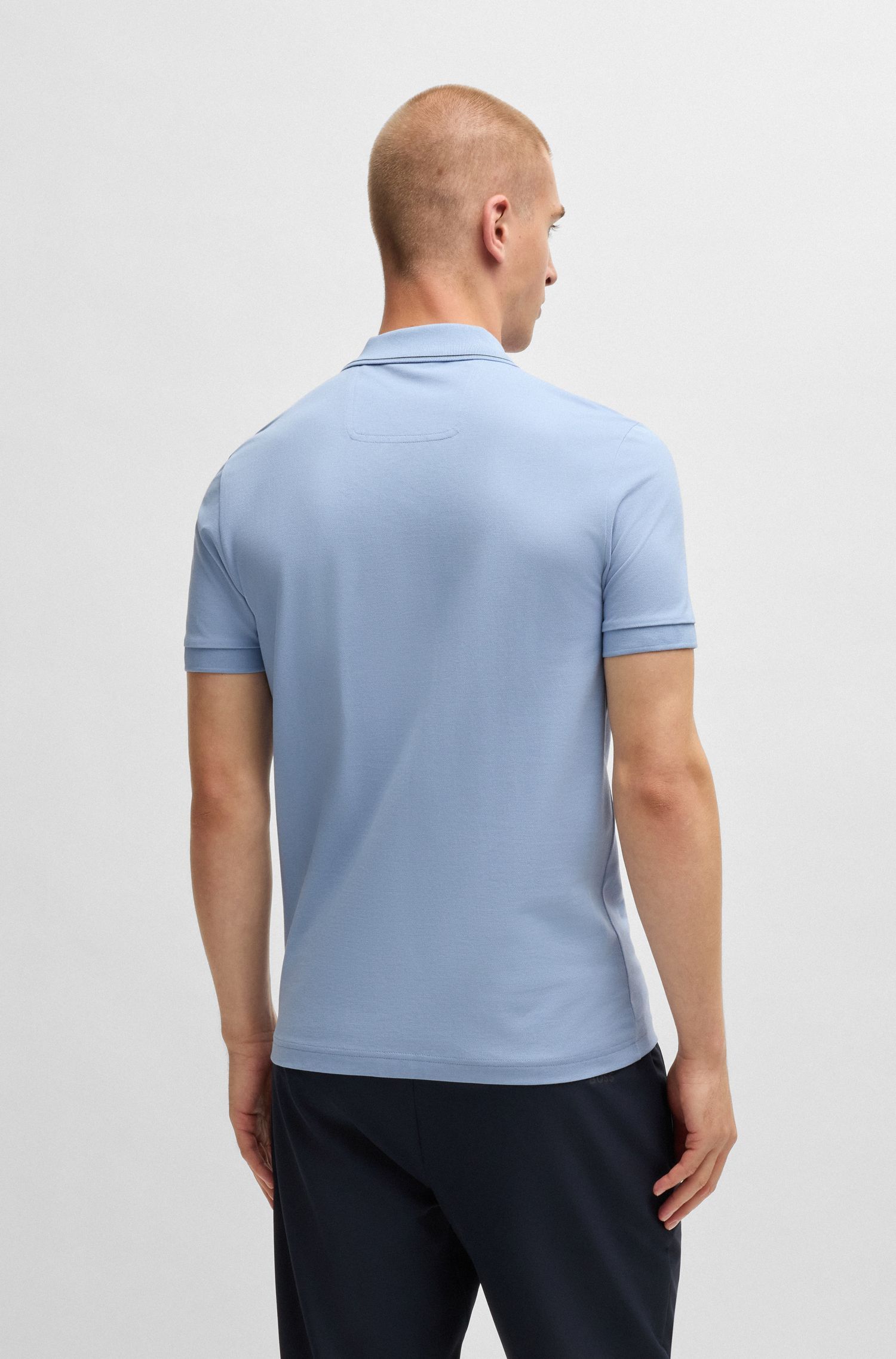 Áo polo slim fit cotton piqué logo tông sur tông