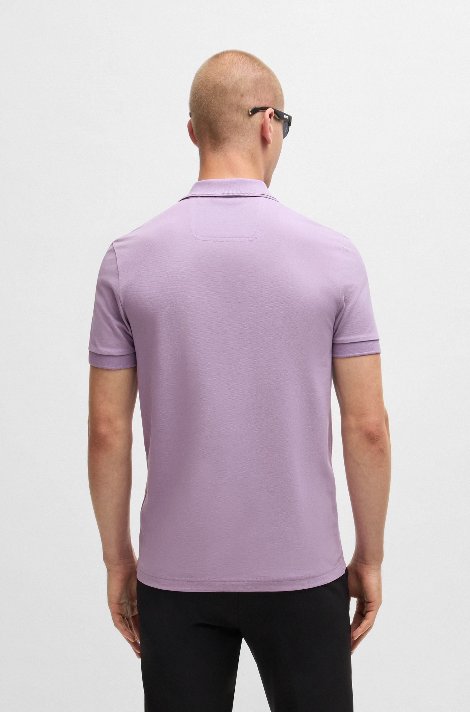 Áo polo slim fit cotton piqué logo tông sur tông