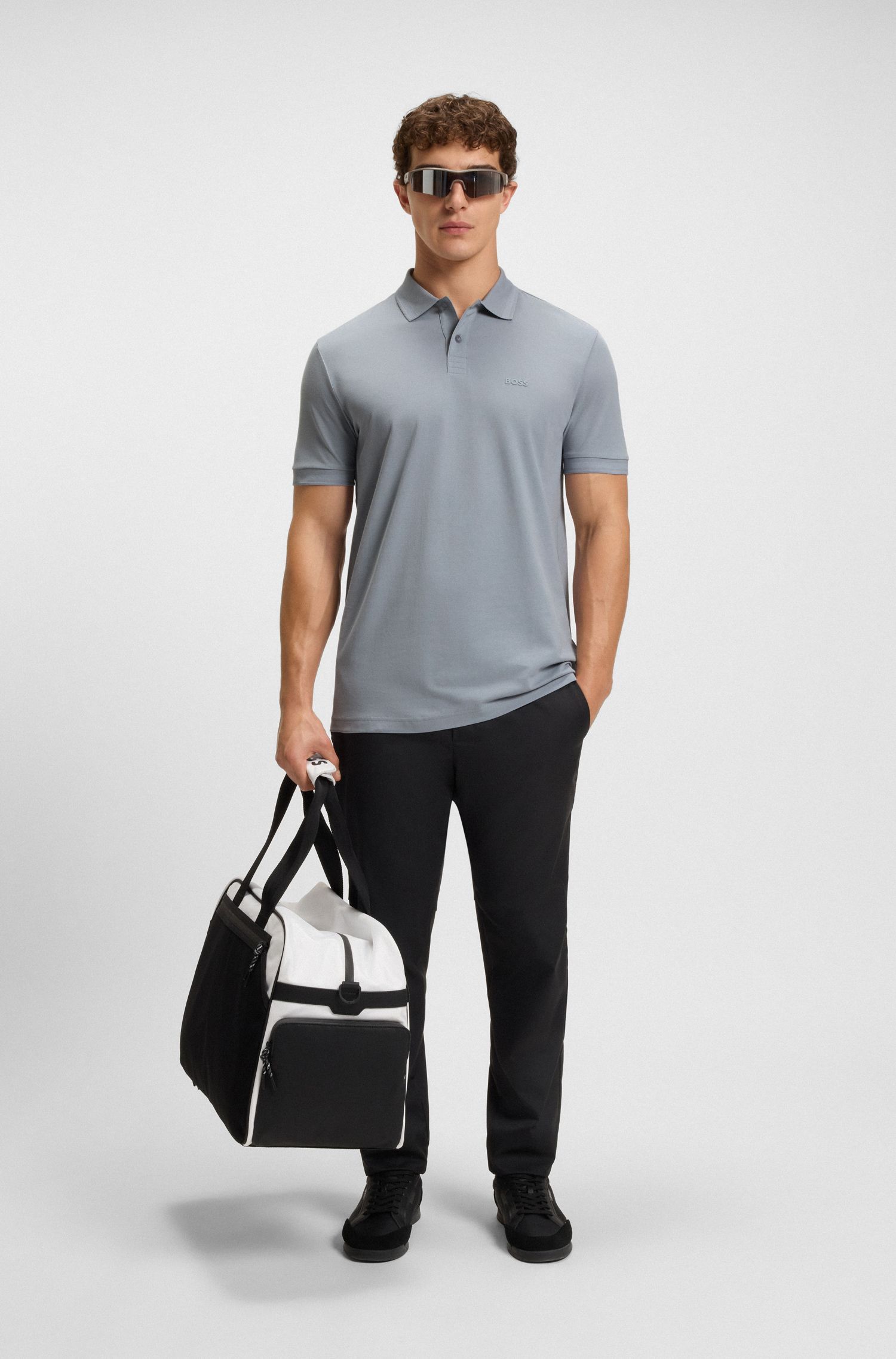 BOSS - Áo polo cotton piqué