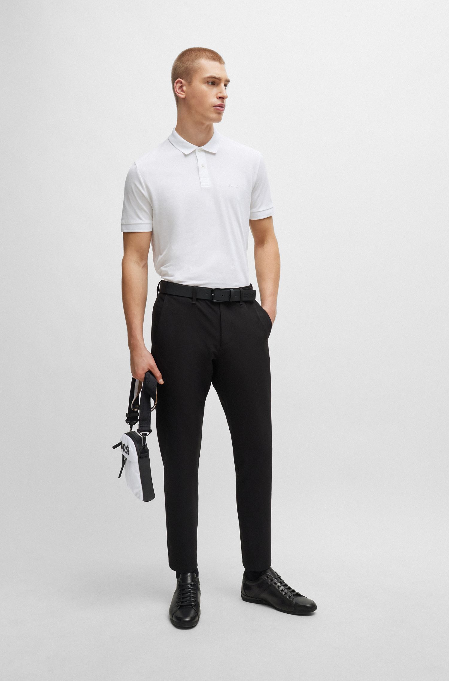 BOSS - Áo polo cotton piqué