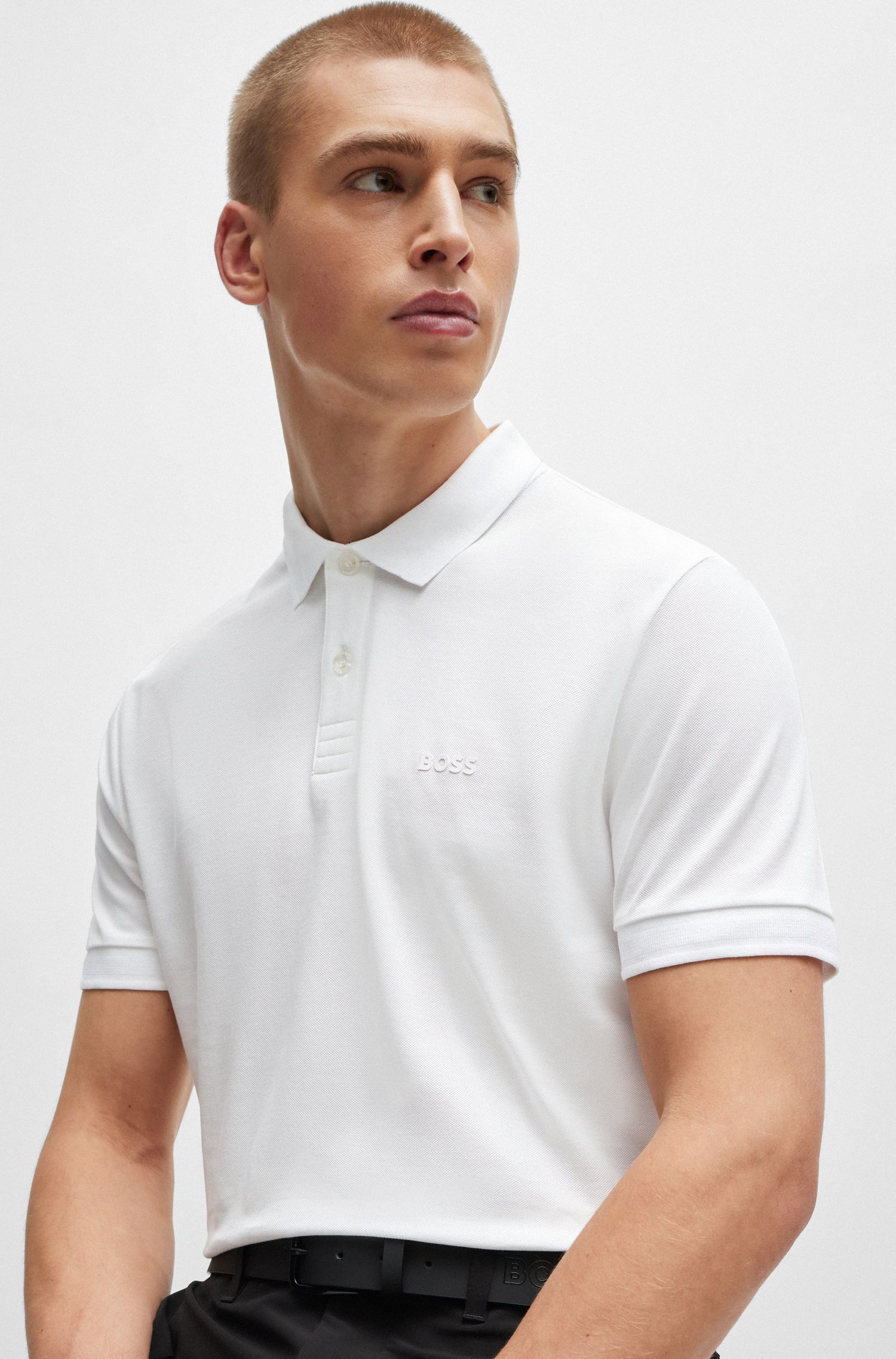 BOSS - Áo polo cotton piqué