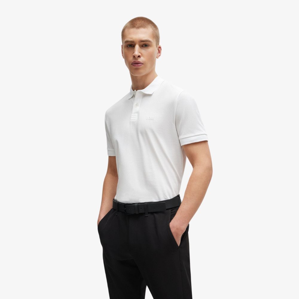BOSS - Áo polo cotton piqué