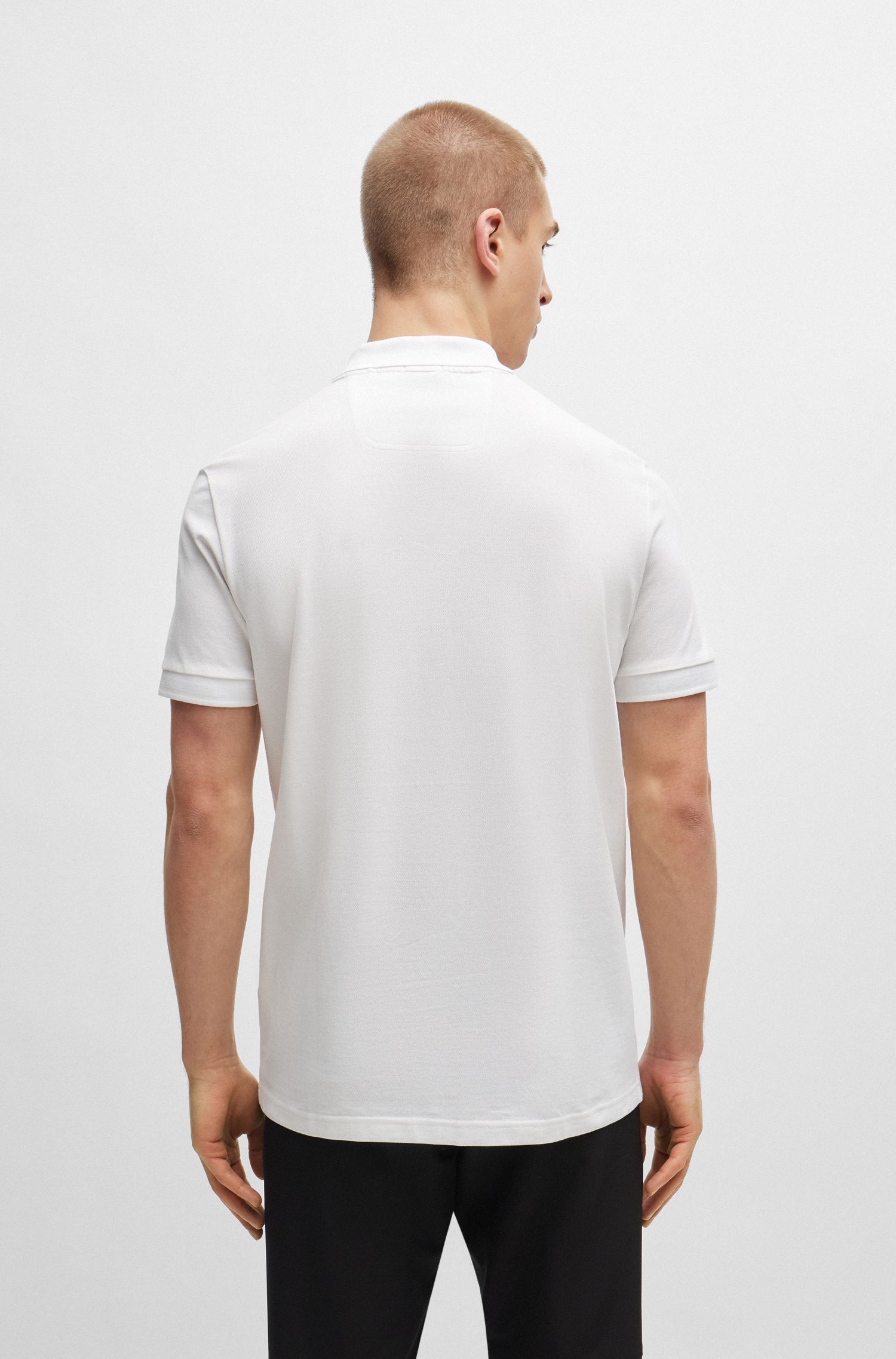 BOSS - Áo polo cotton piqué