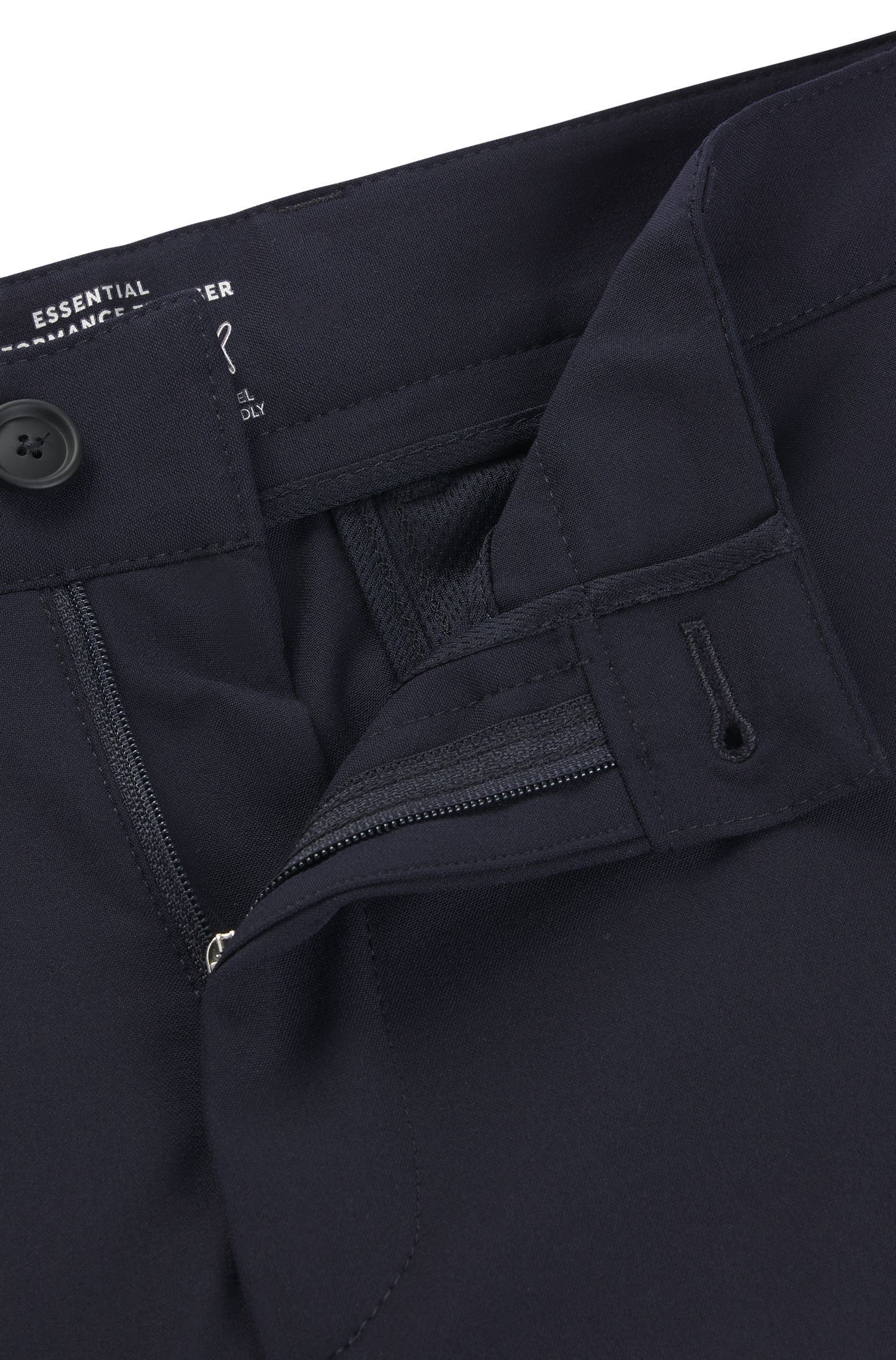 BOSS - Quần âu dáng ôm slim fit vải co giãn hoạ tiết nhỏ