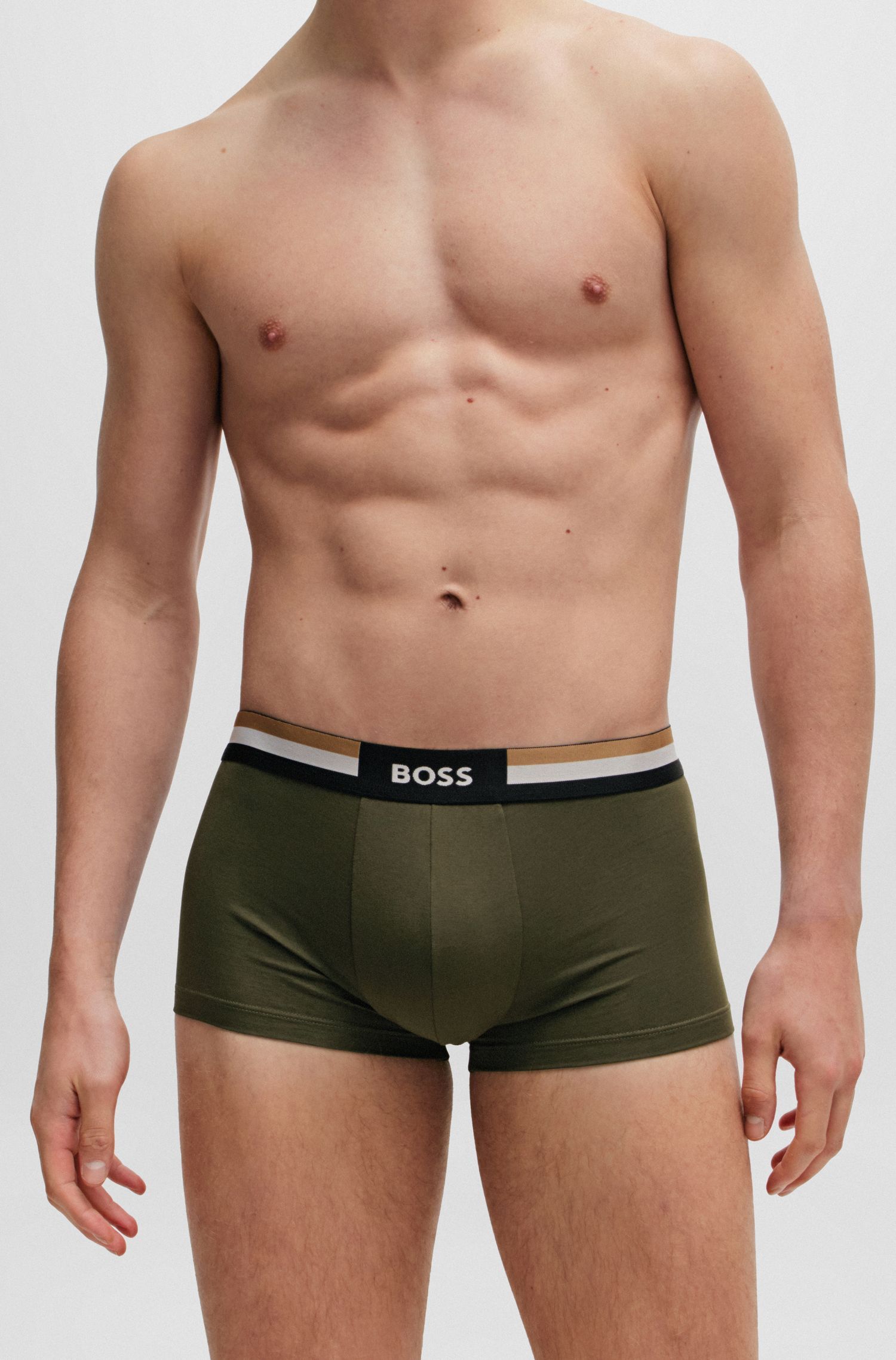 BOSS - Quần lót dáng trunk boxer với sọc đặc trưng