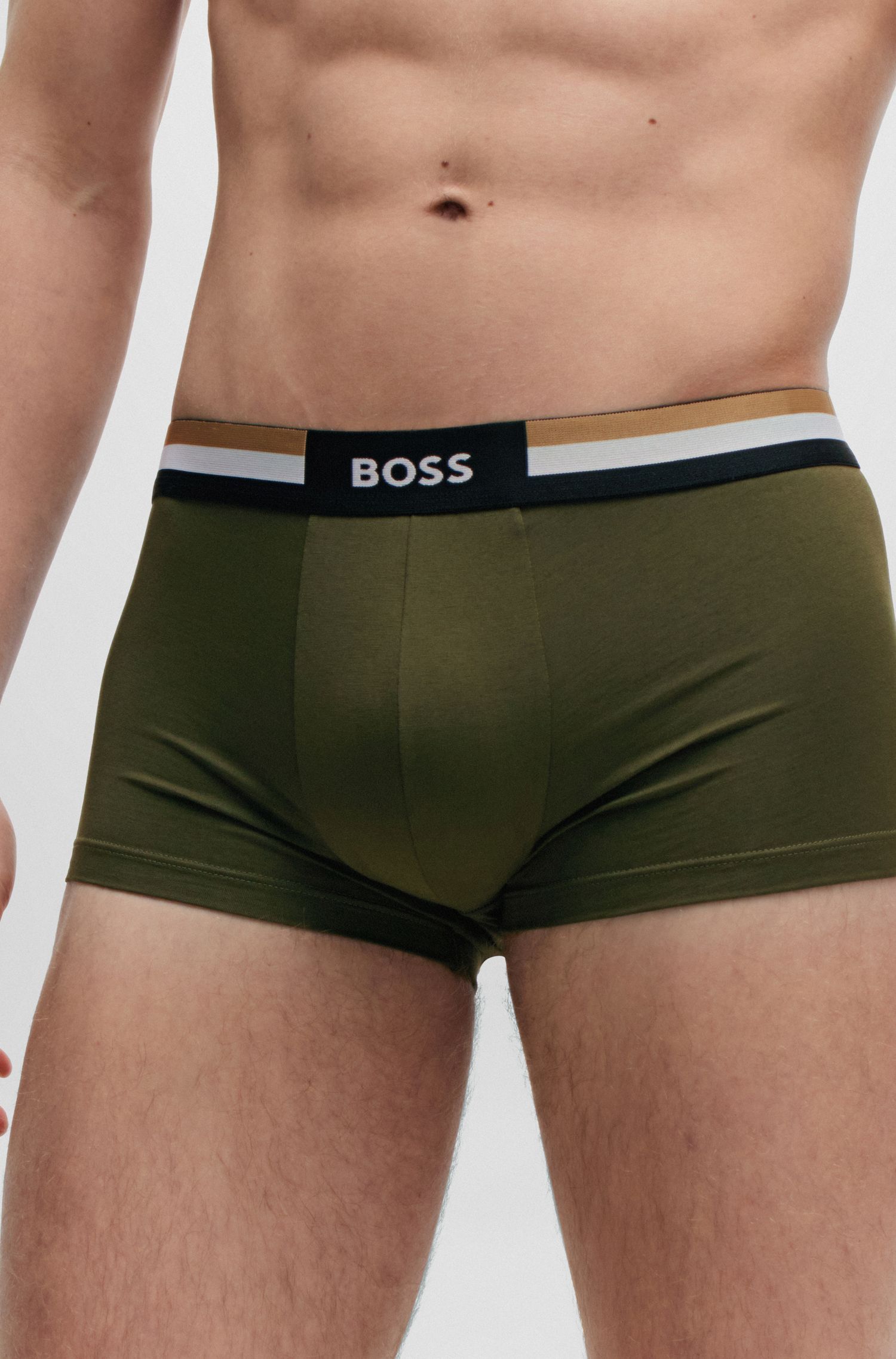 BOSS - Quần lót dáng trunk boxer với sọc đặc trưng