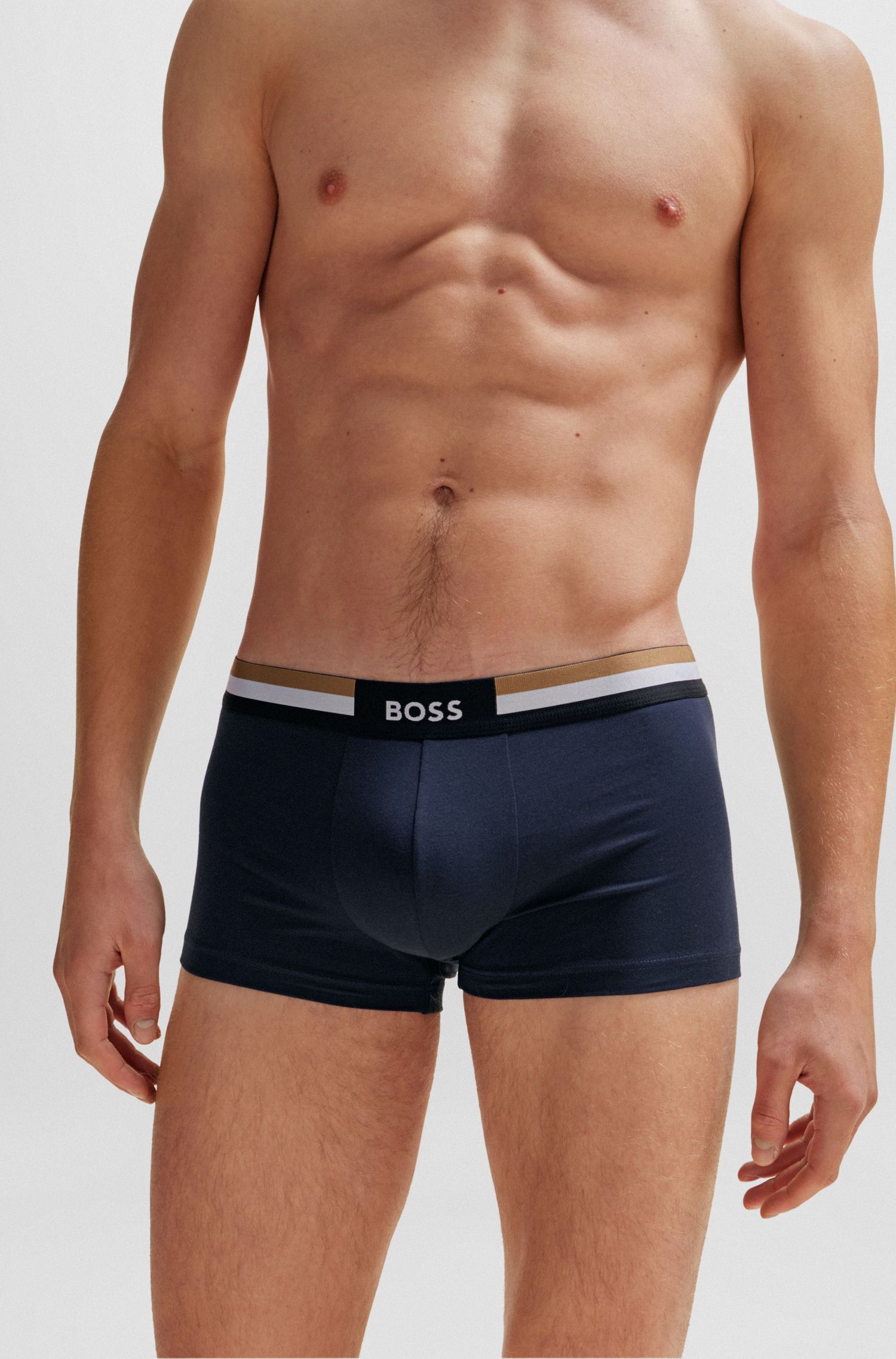 BOSS - Quần lót dáng trunk boxer với sọc đặc trưng