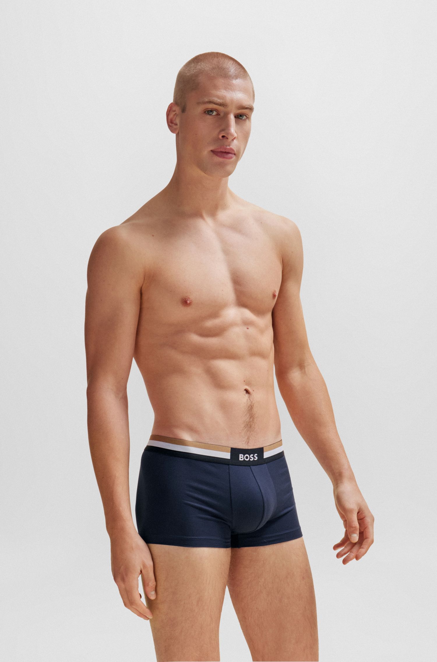 BOSS - Quần lót dáng trunk boxer với sọc đặc trưng