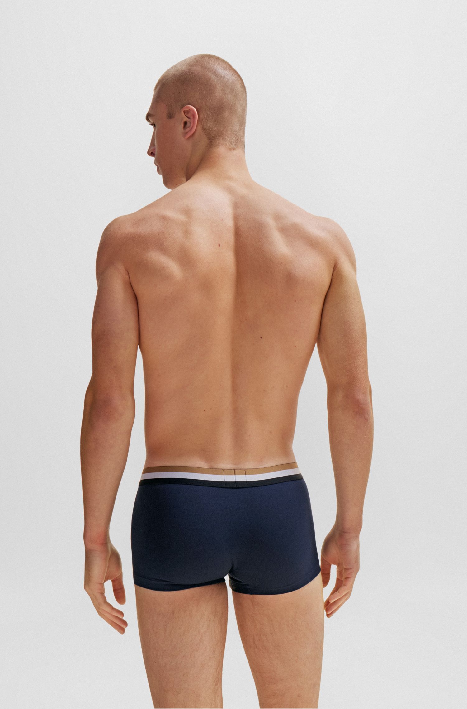 BOSS - Quần lót dáng trunk boxer với sọc đặc trưng