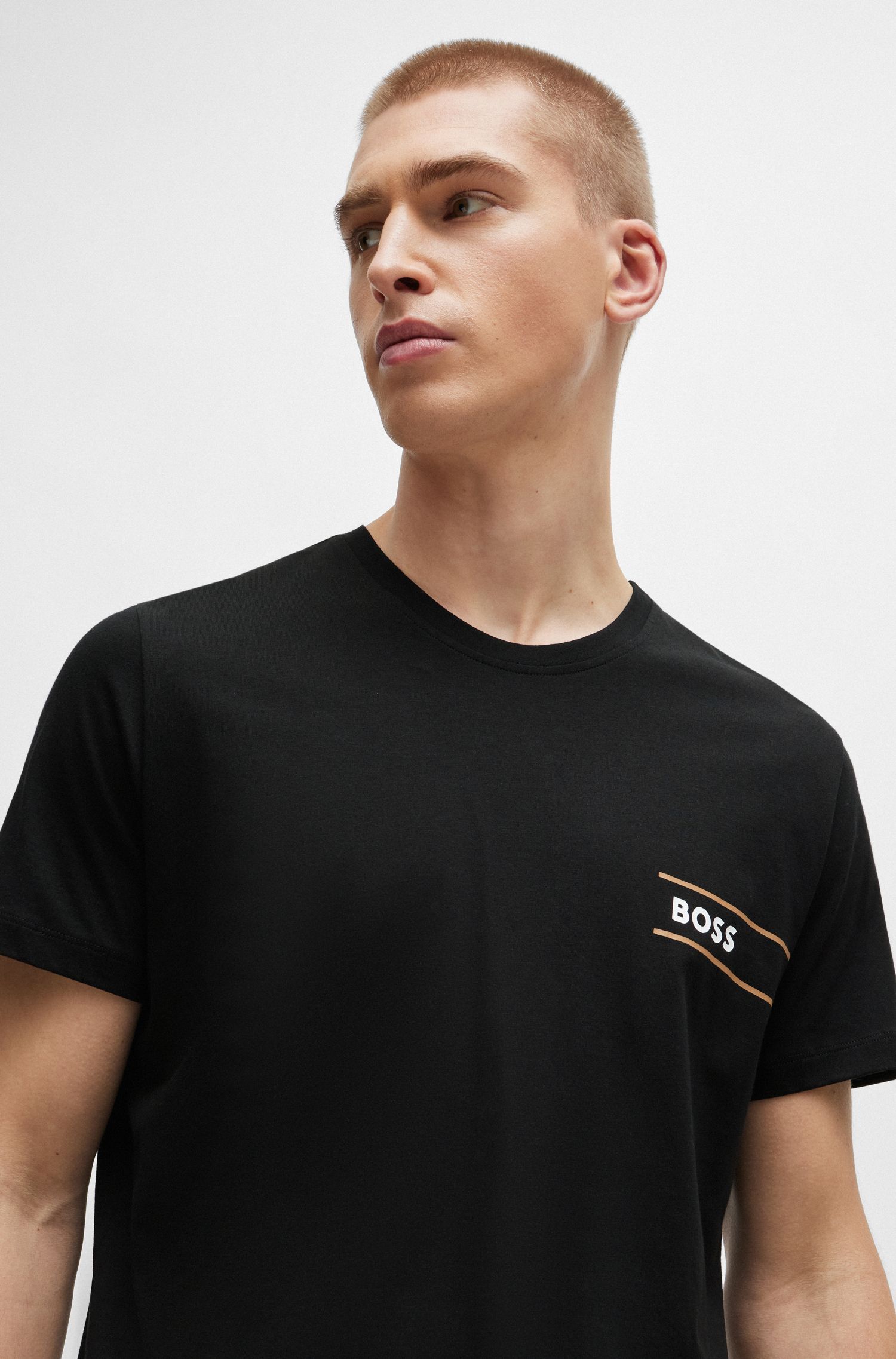 BOSS - Áo lót vải cotton-jersey in logo