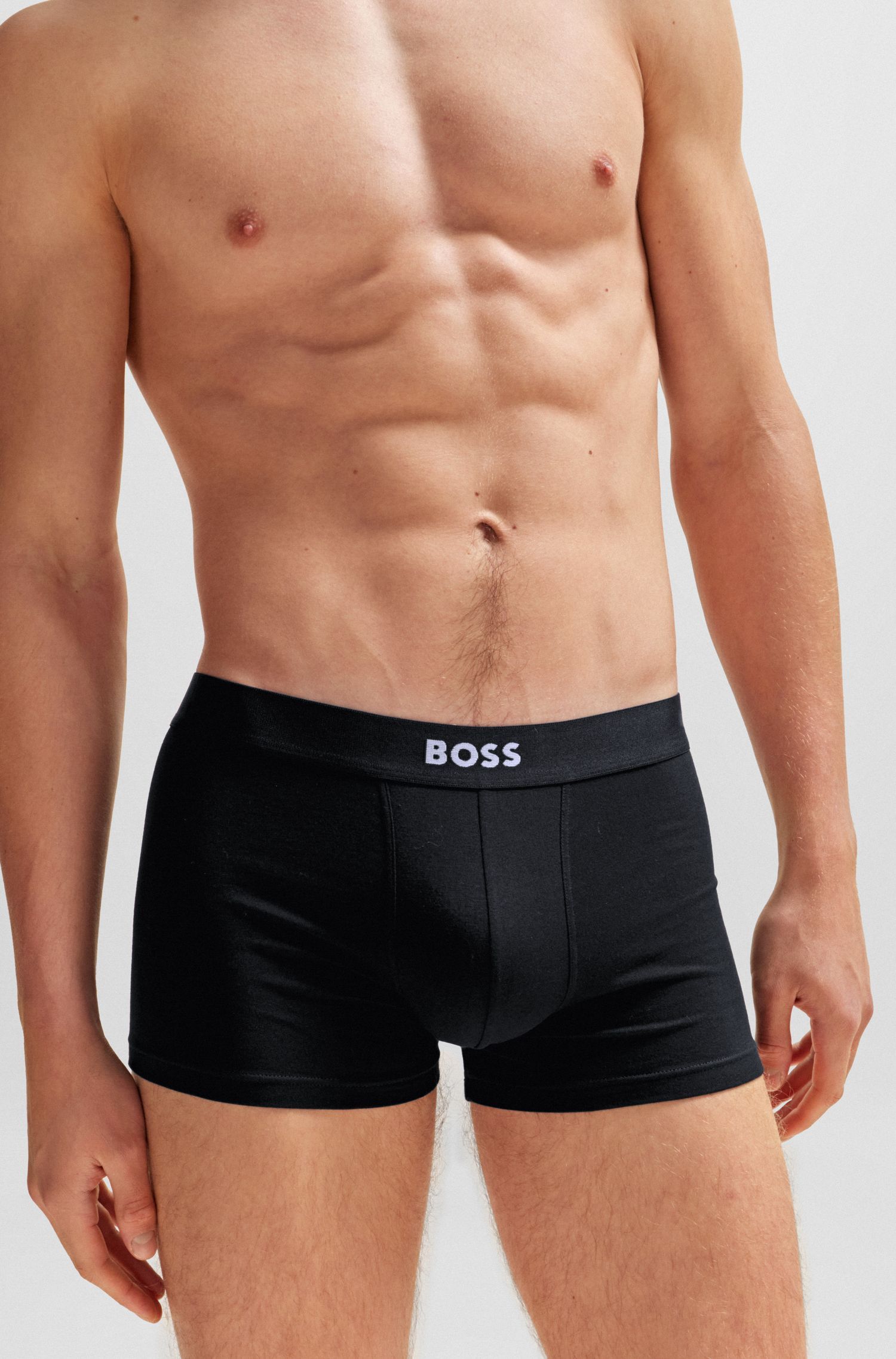 BOSS - Bộ hai quần lót dáng trunks cotton co giãn in logo