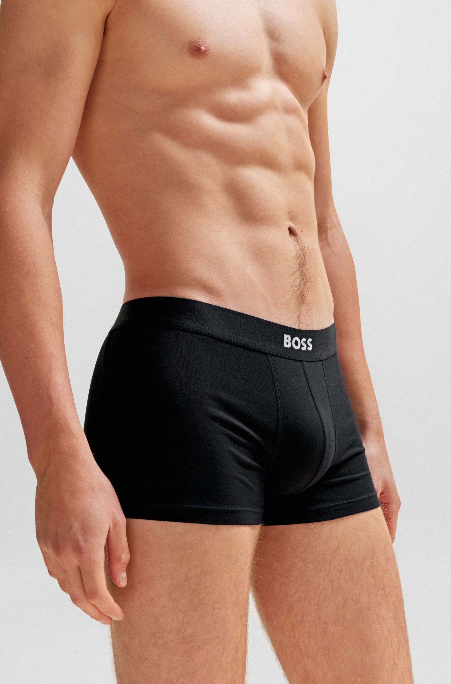 BOSS - Bộ hai quần lót dáng trunks cotton co giãn in logo
