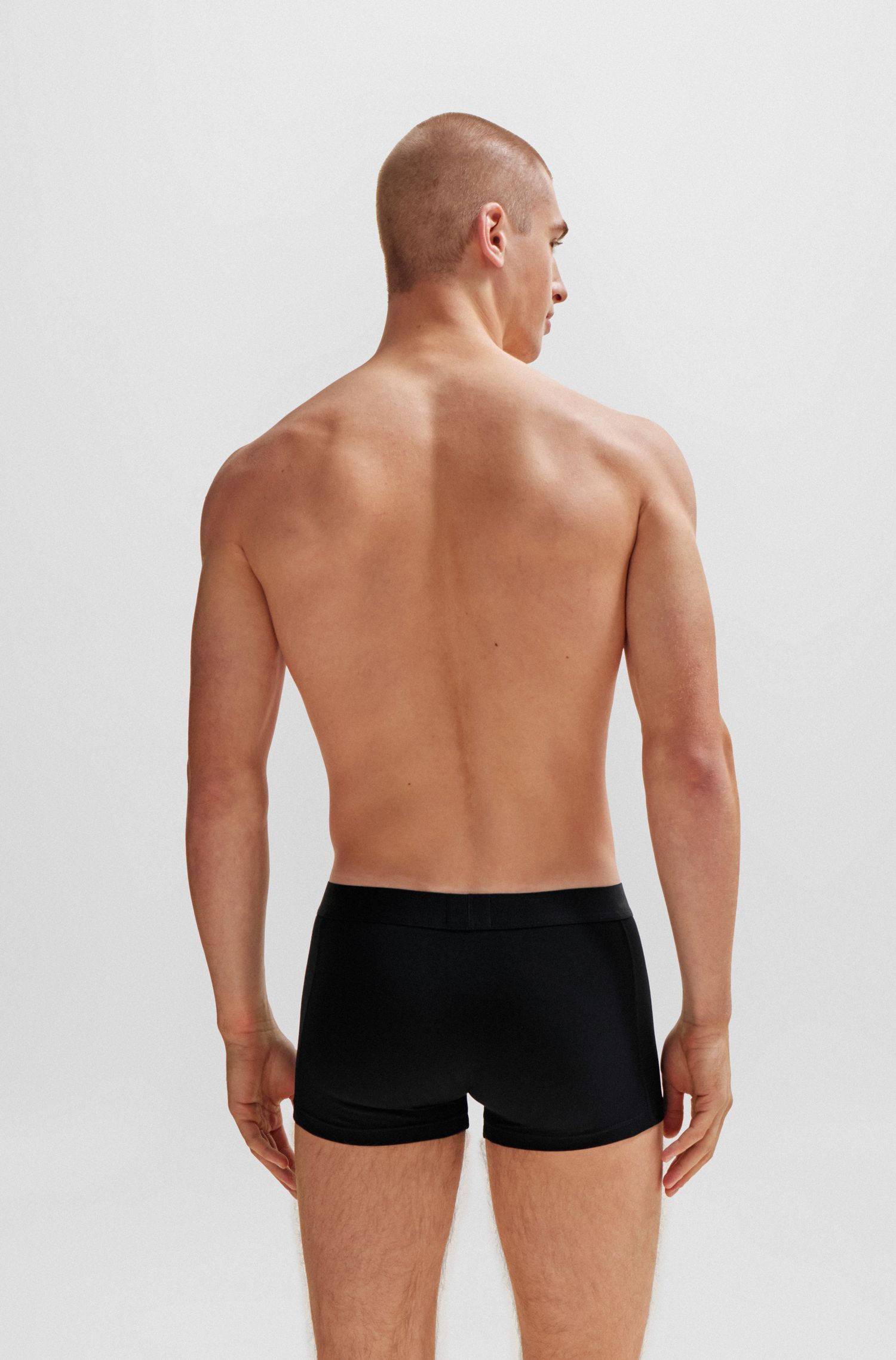 BOSS - Bộ hai quần lót dáng trunks cotton co giãn in logo