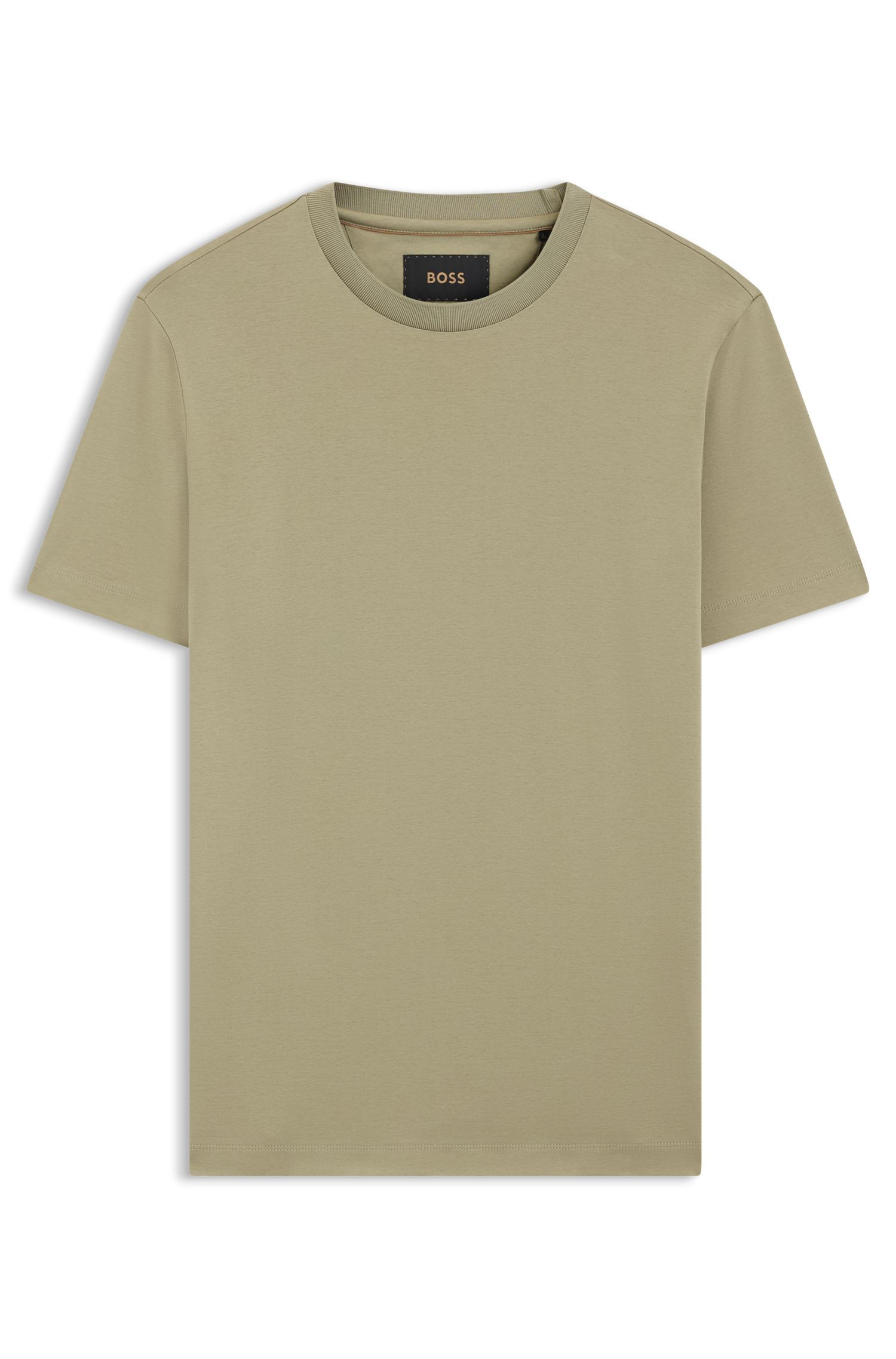 BOSS - Áo thun dáng regular fit vải cotton mercerized