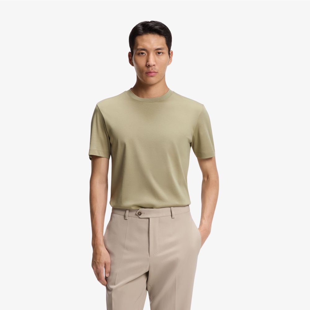 BOSS - Áo thun dáng regular fit vải cotton mercerized