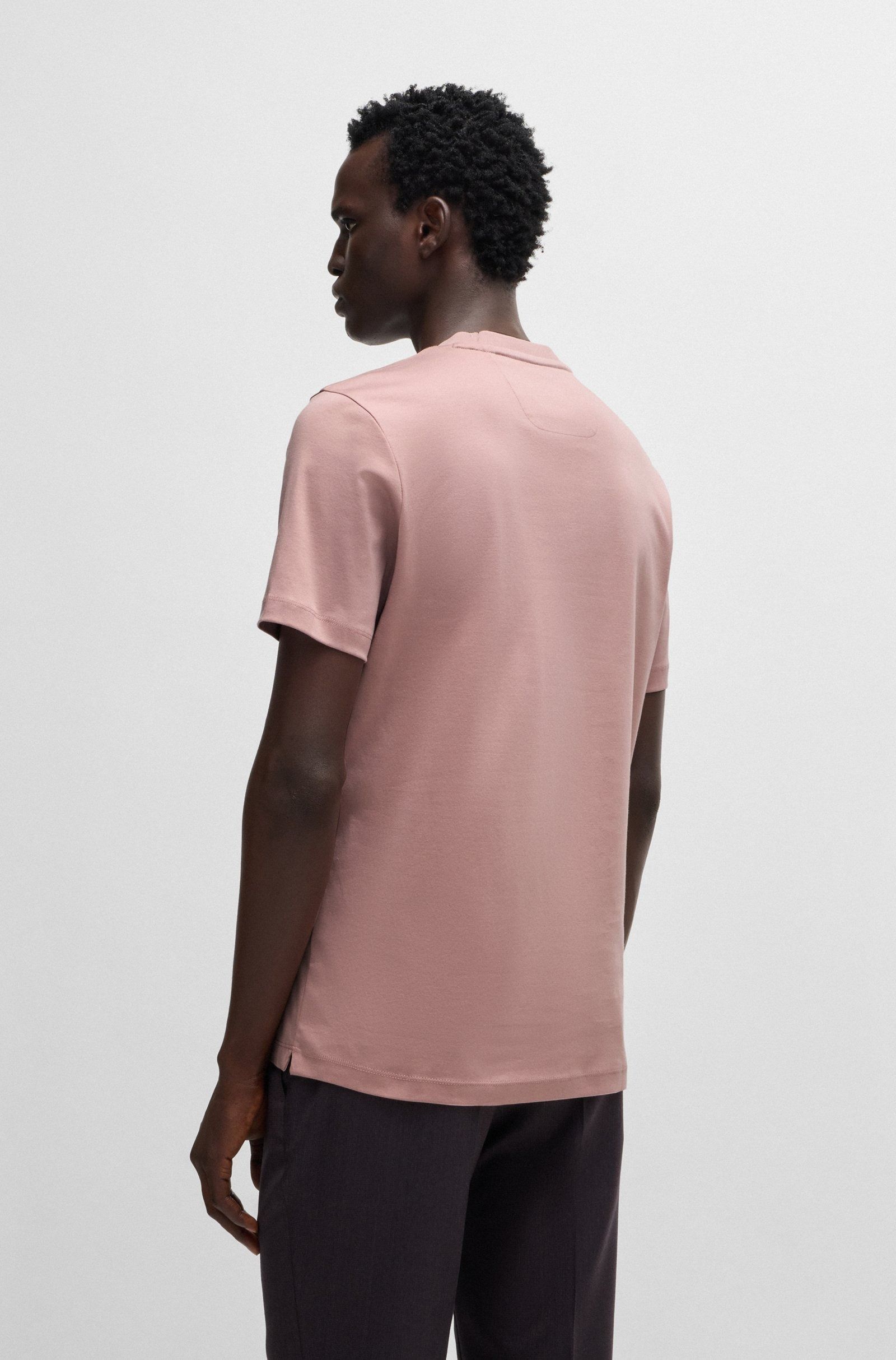 BOSS - Áo thun dáng regular fit vải cotton mercerized