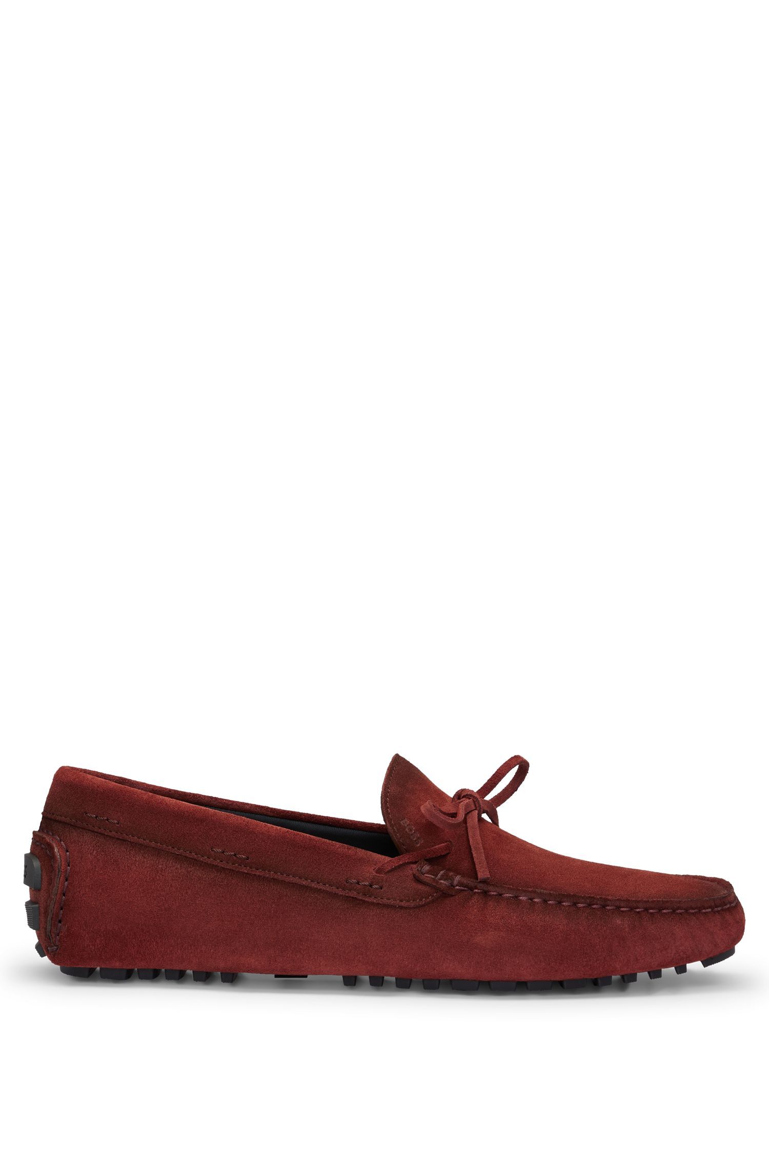 BOSS - Giày moccasin da lộn quai khóa