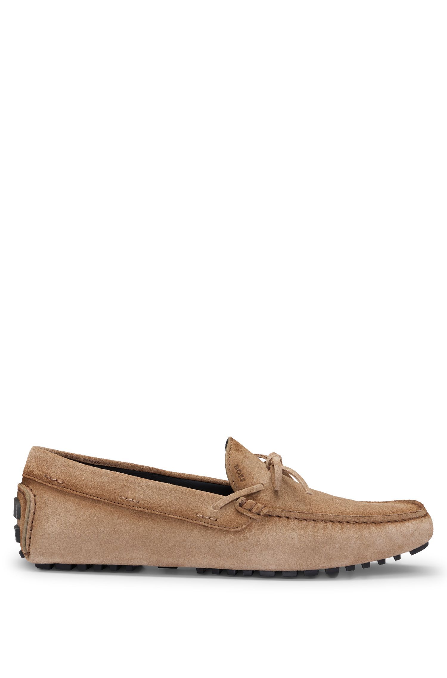 BOSS - Giày moccasin da lộn quai khóa