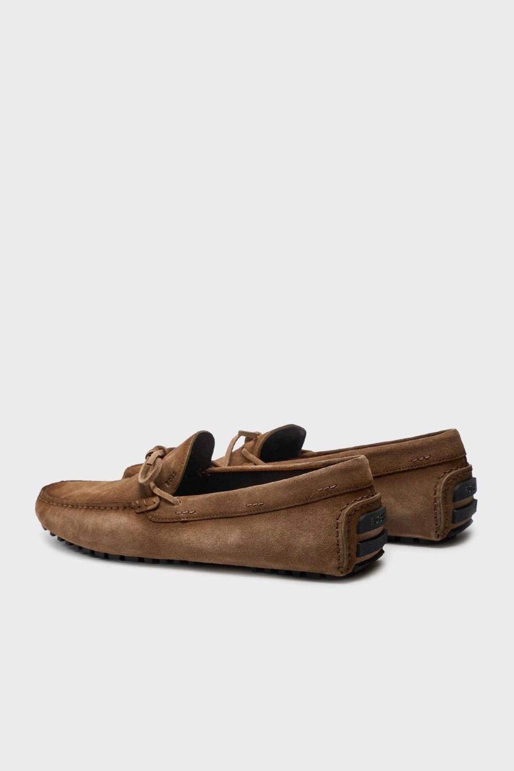BOSS - Giày moccasin da lộn quai khóa