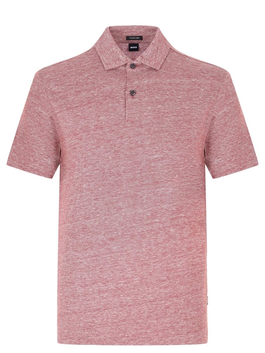 BOSS - Áo polo dáng regular fit cotton và linen
