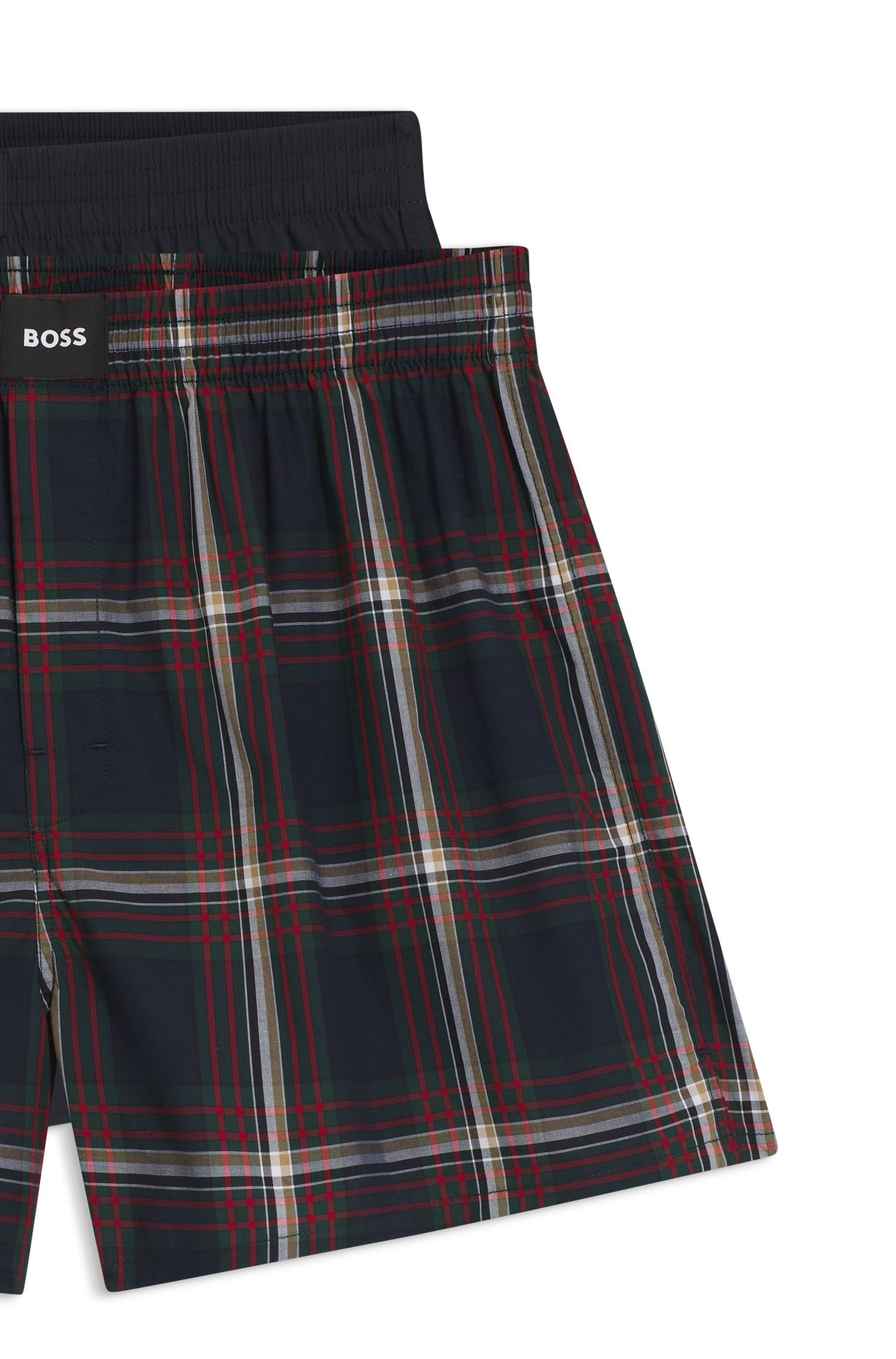 BOSS - Bộ 2 quần short ngủ vải cotton poplin có logo