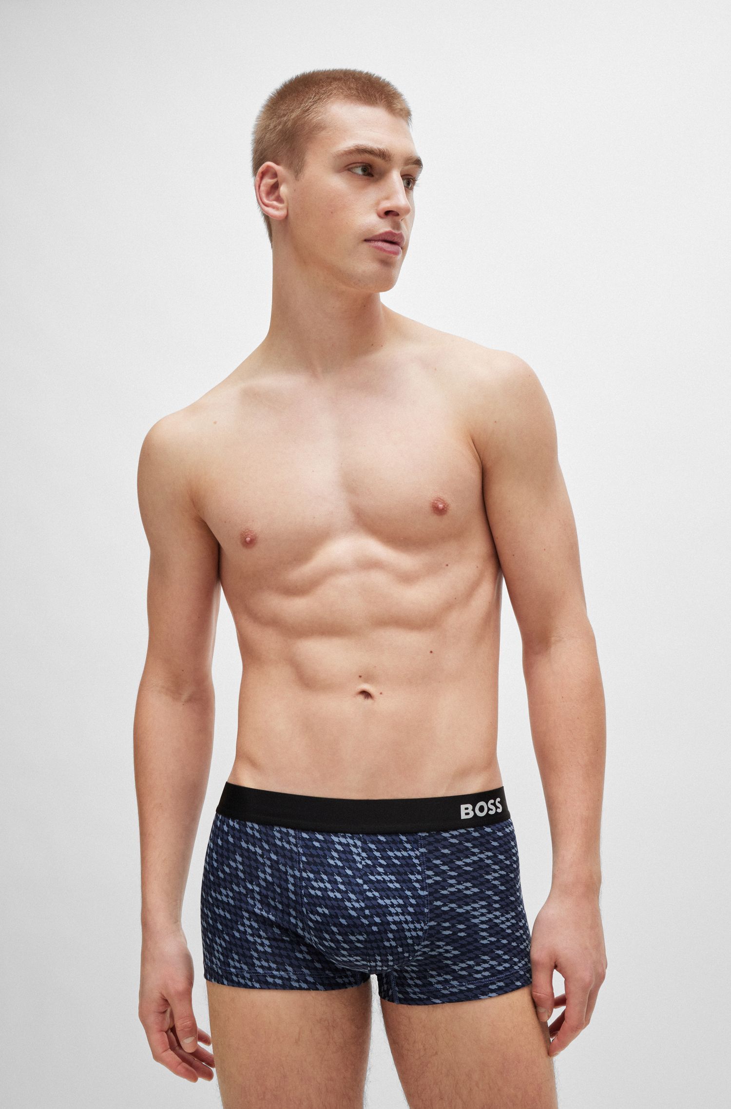 BOSS - Quần lót dáng boxer trunk với hoạ tiết đặc trưng