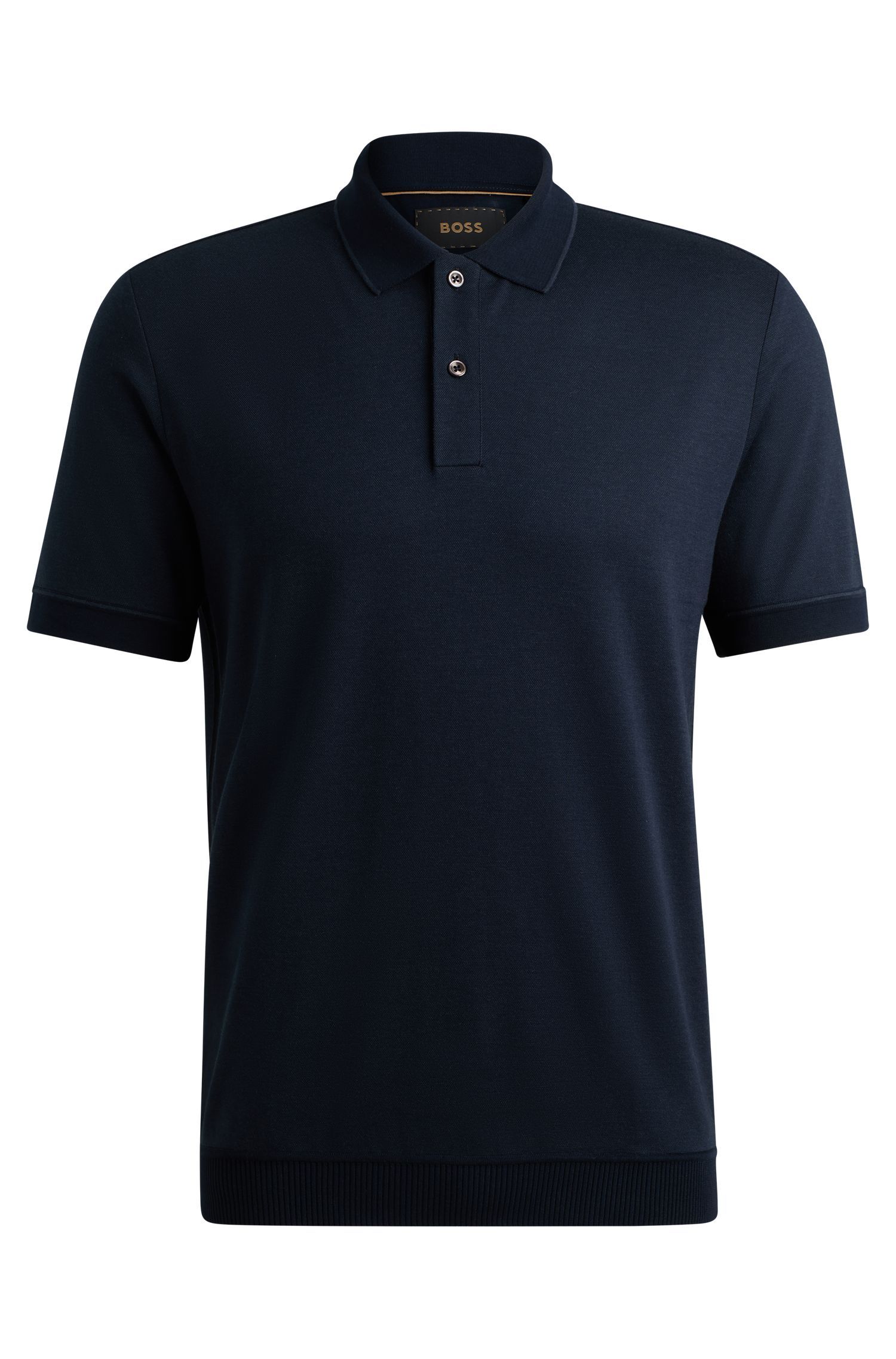 BOSS - Áo polo regular-fit cotton và cashmere