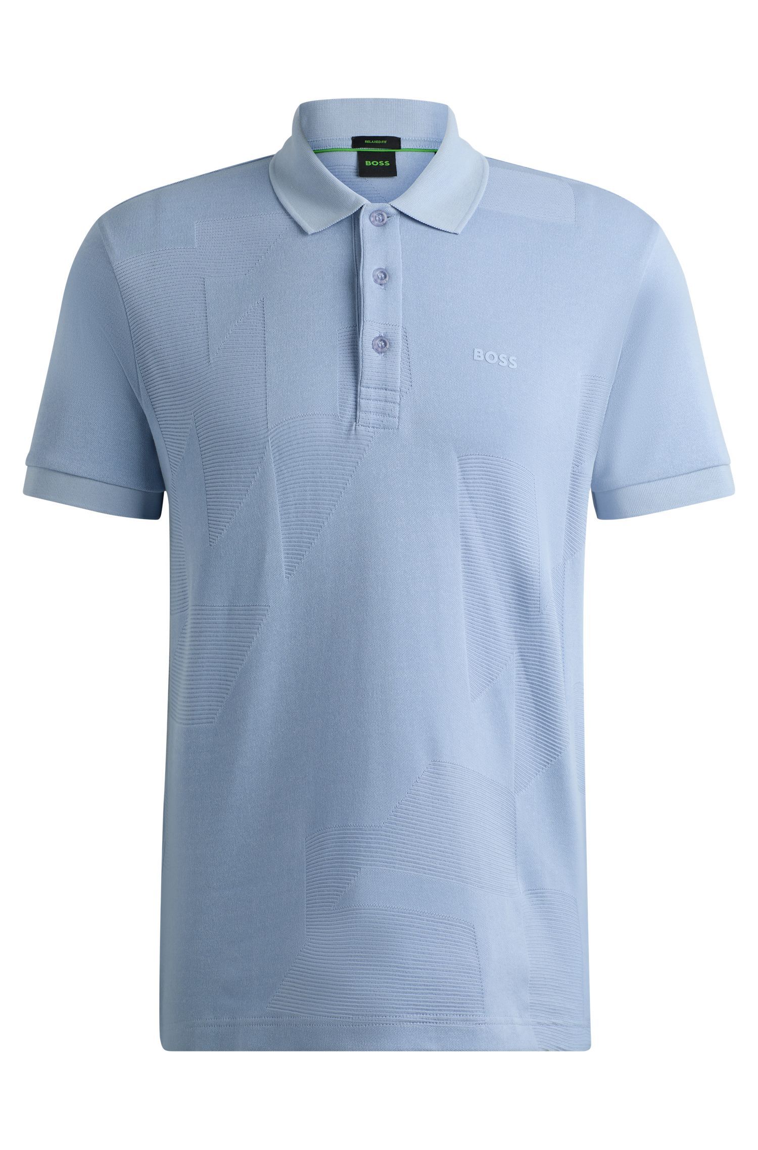 BOSS - Áo polo relaxed-fit cotton jacquard với logo