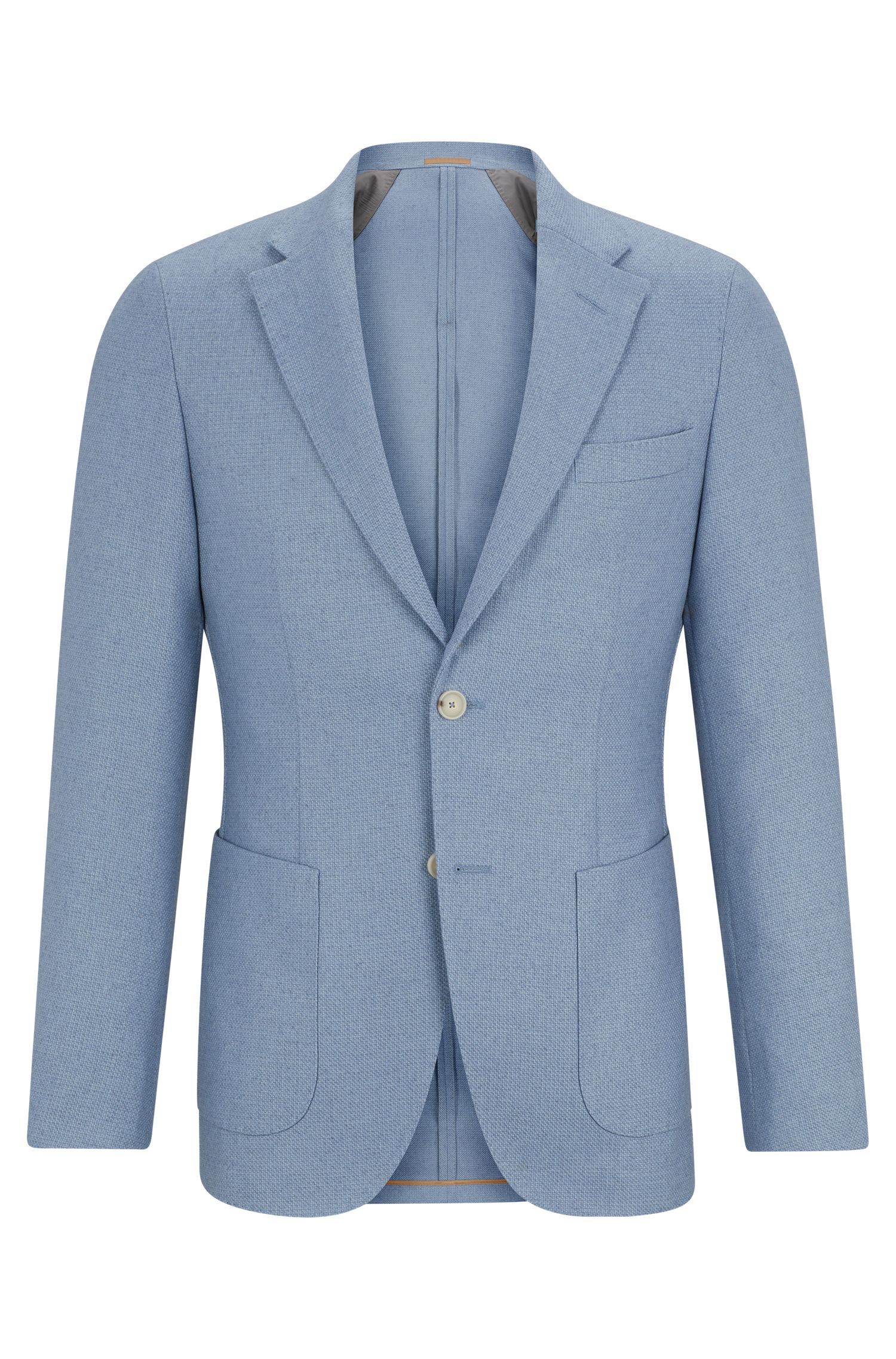 BOSS - Áo khoác dáng ôm slim fit vải len pha