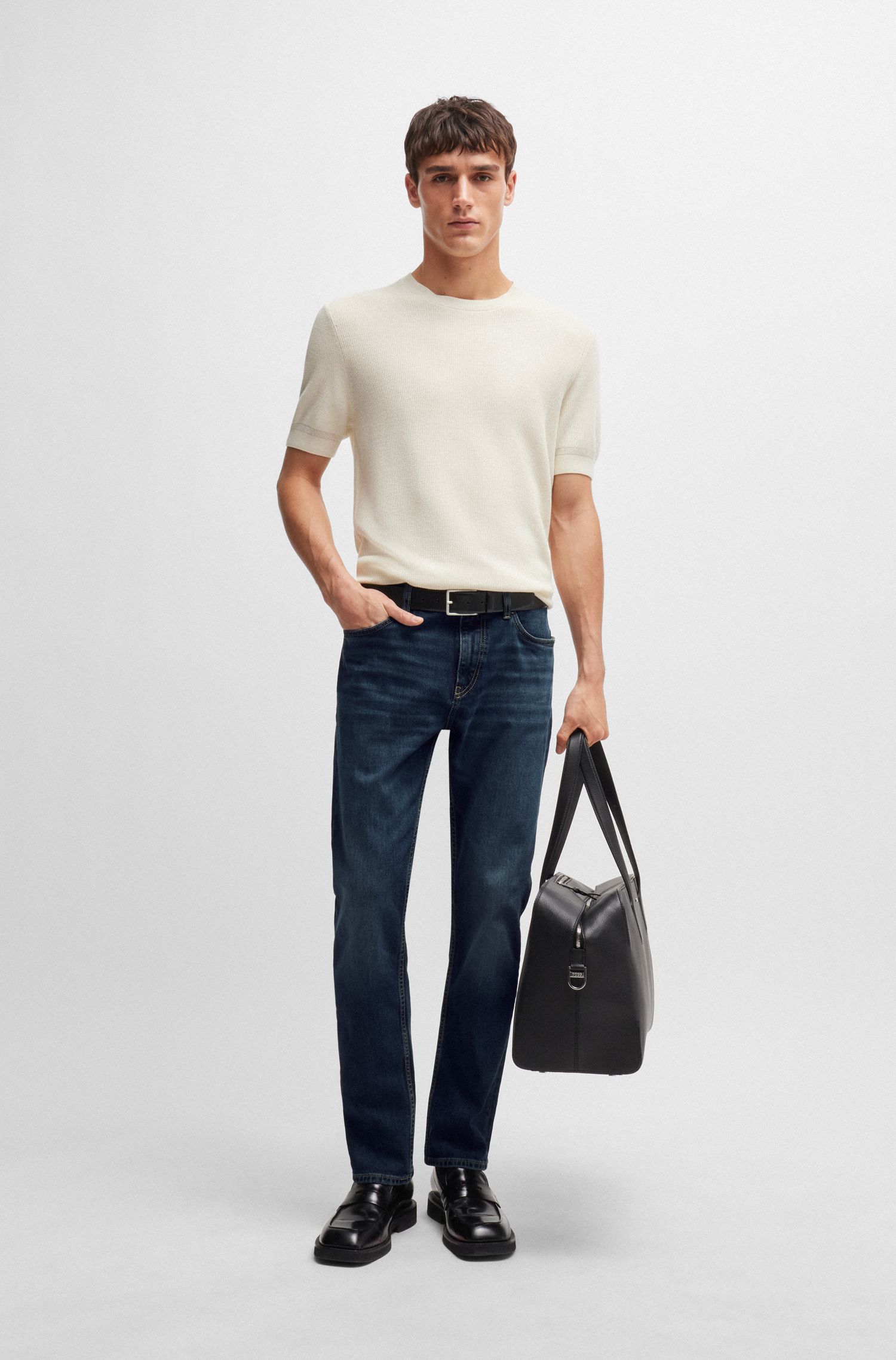 BOSS - Quần jeans denim dáng ôm co giãn