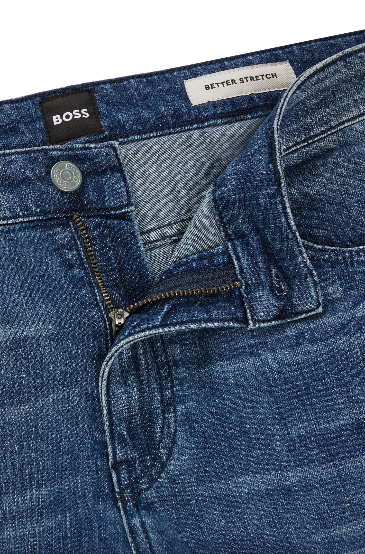 BOSS - Quần jeans dáng ôm slim fit từ denim co giãn