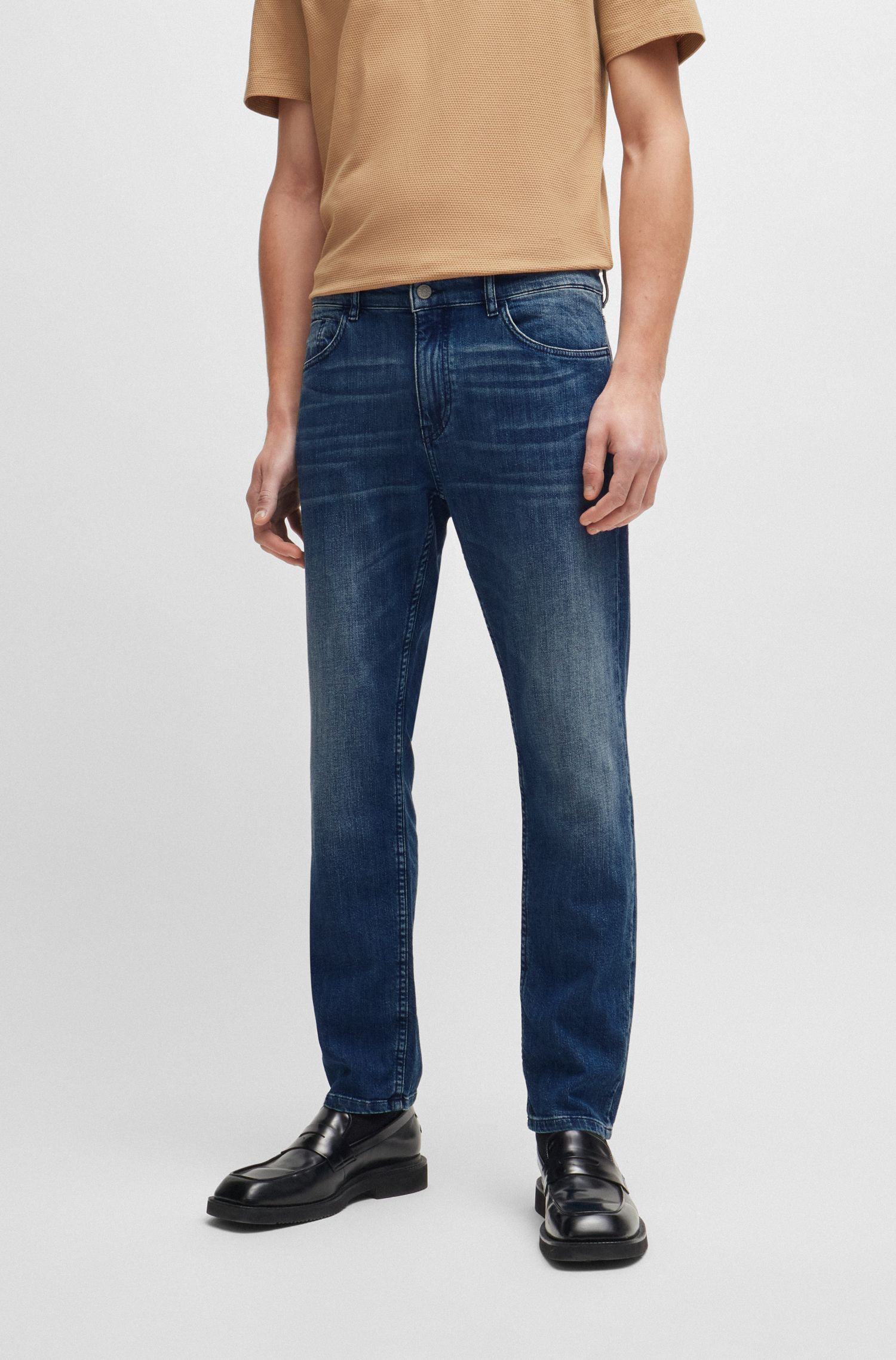 BOSS - Quần jeans dáng ôm slim fit từ denim co giãn