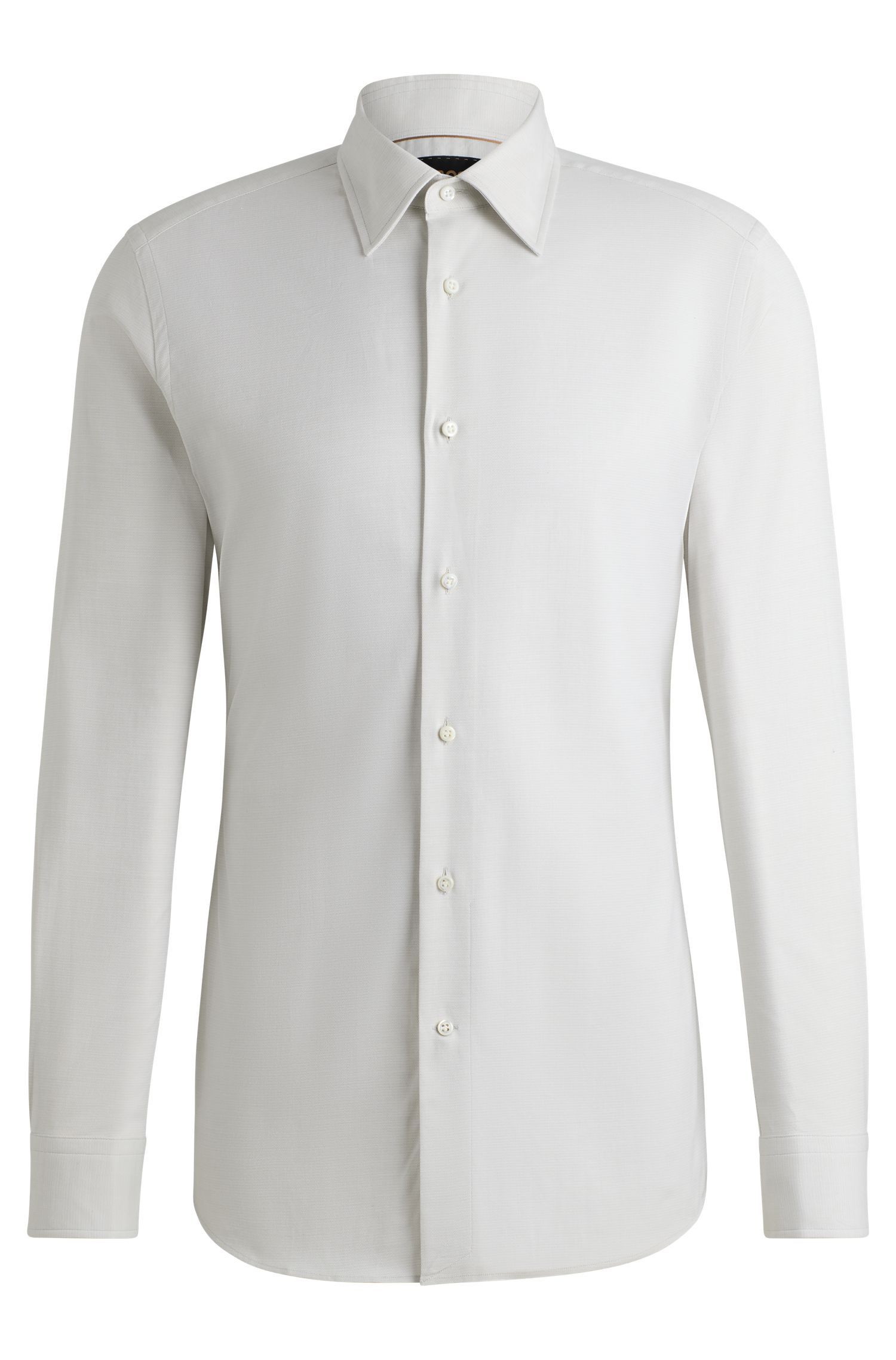 BOSS - Áo sơ mi dáng ôm slim fit cotton co giãn