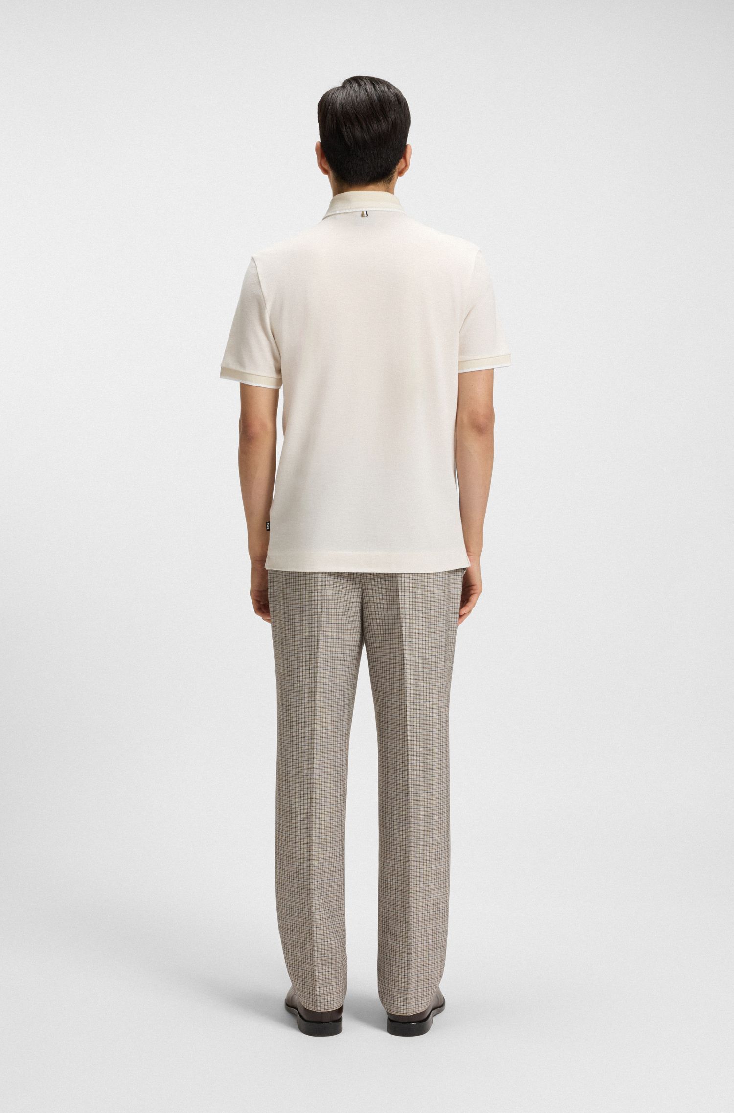 Áo polo cotton Oxford piqué có logo thương hiệu